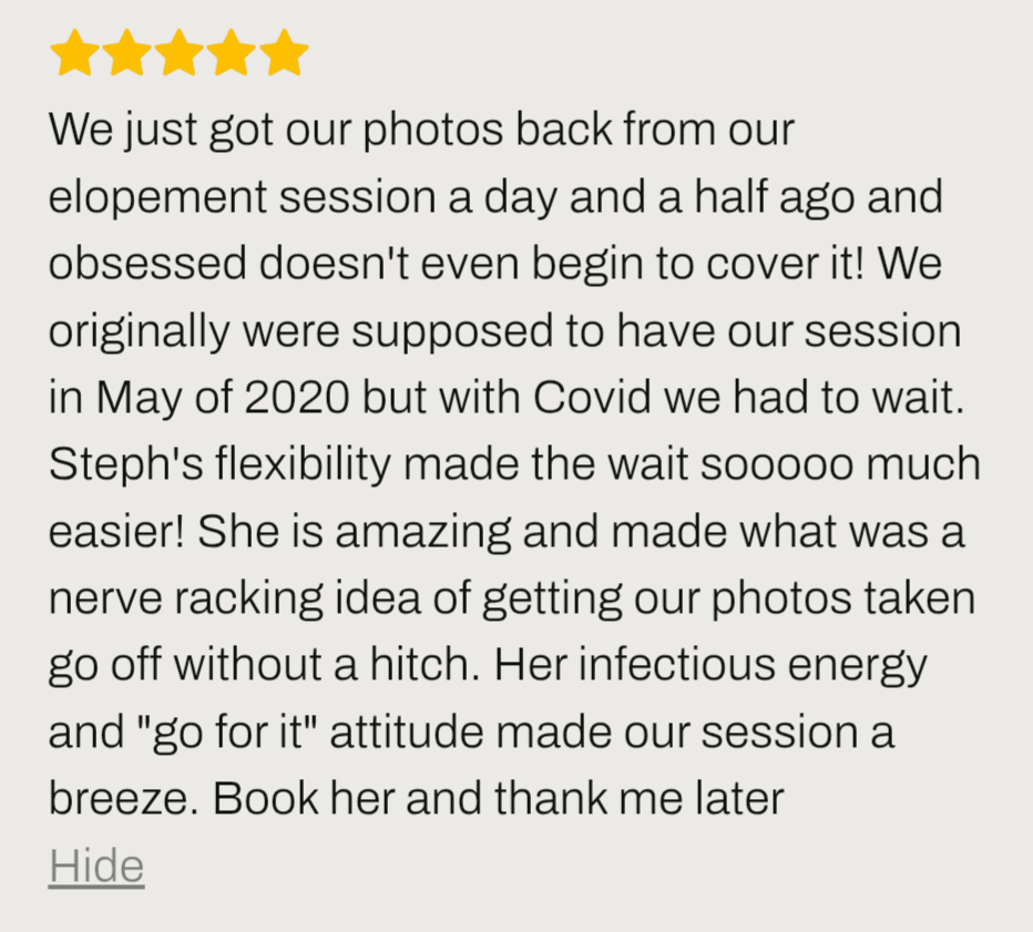 Iceland elopement review ''We just got our Iceland elopement photos back from our elopement session a day and a half ago and obsessed doesn't even begin to cover it! ''