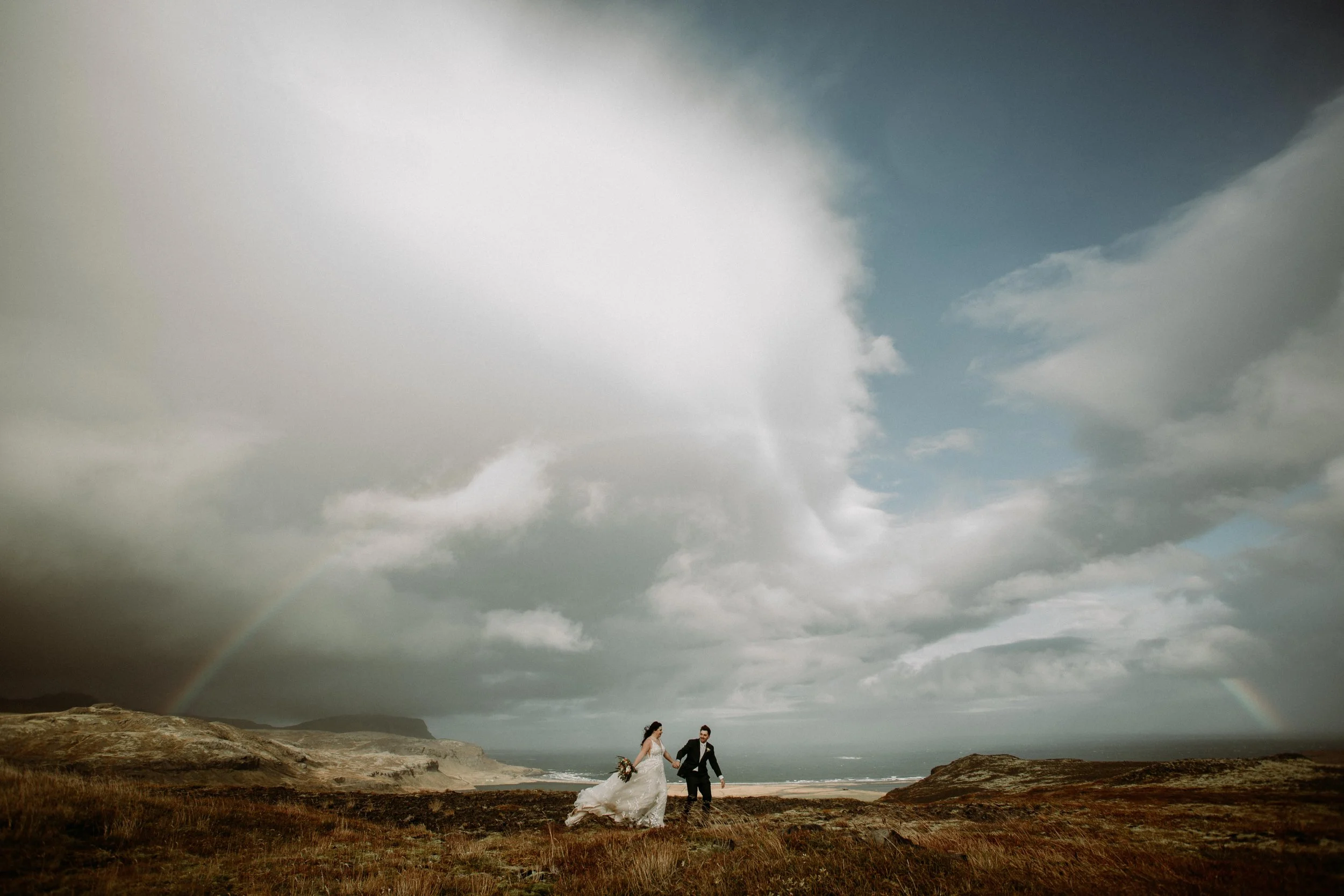 private iceland elopement under a rainbow by iceland elopement photographer Steph zakas