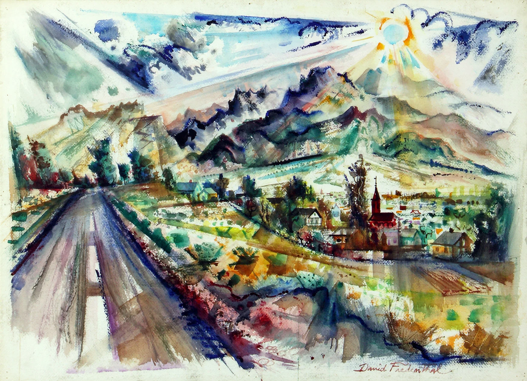 Fredenthal David_On the Road to Pikes Peak_23x31_watercolor(OPT2).jpg