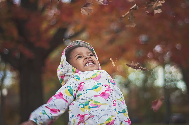 Fall fun in the leaves