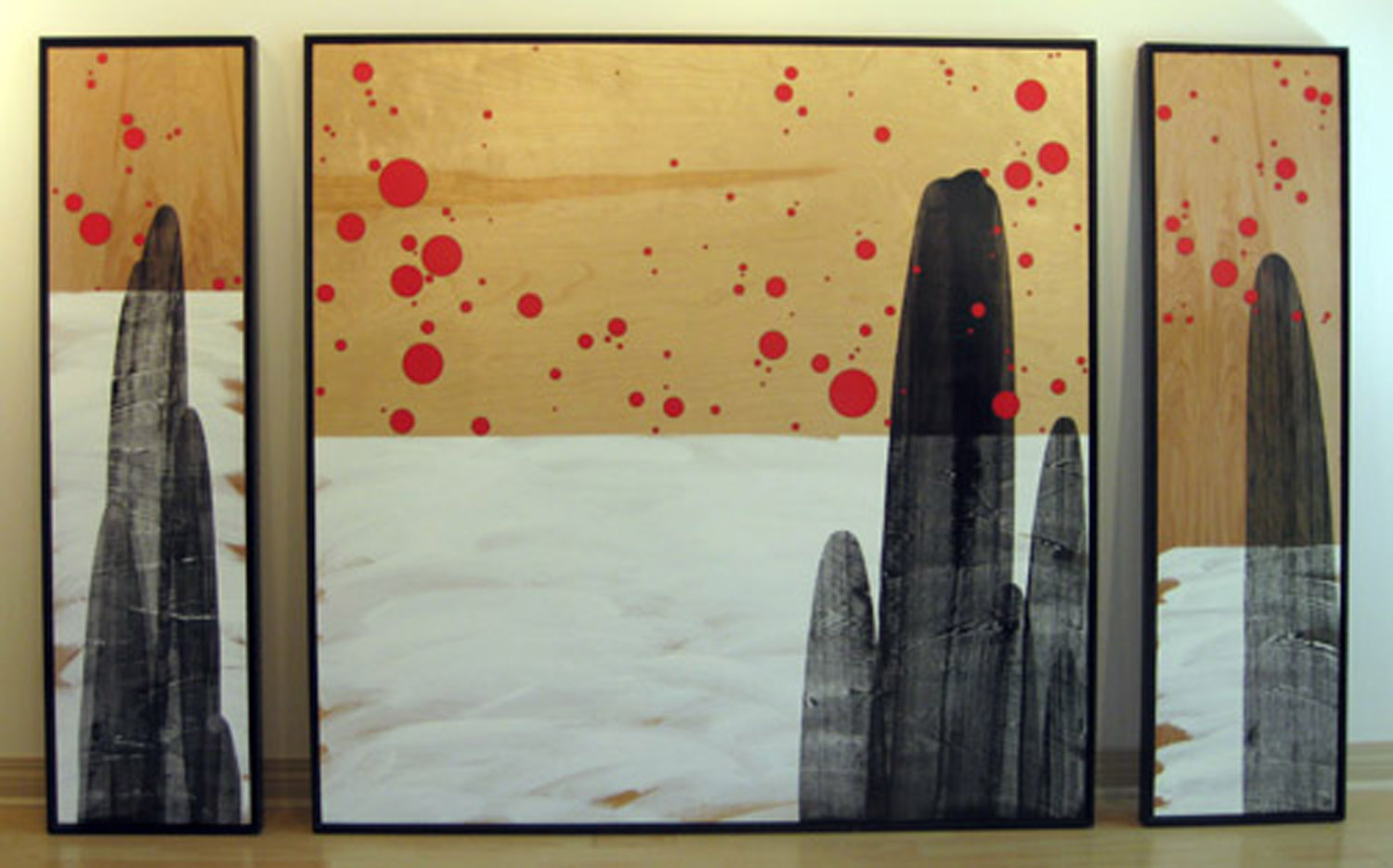    Monolith (triptych)    49.25" x 13", 49.25" x 49", 49.25" x 13"    
  
 0 
 0 
 0 
 
  
   Acrylic, graphite, varnish on wood   Price upon request 