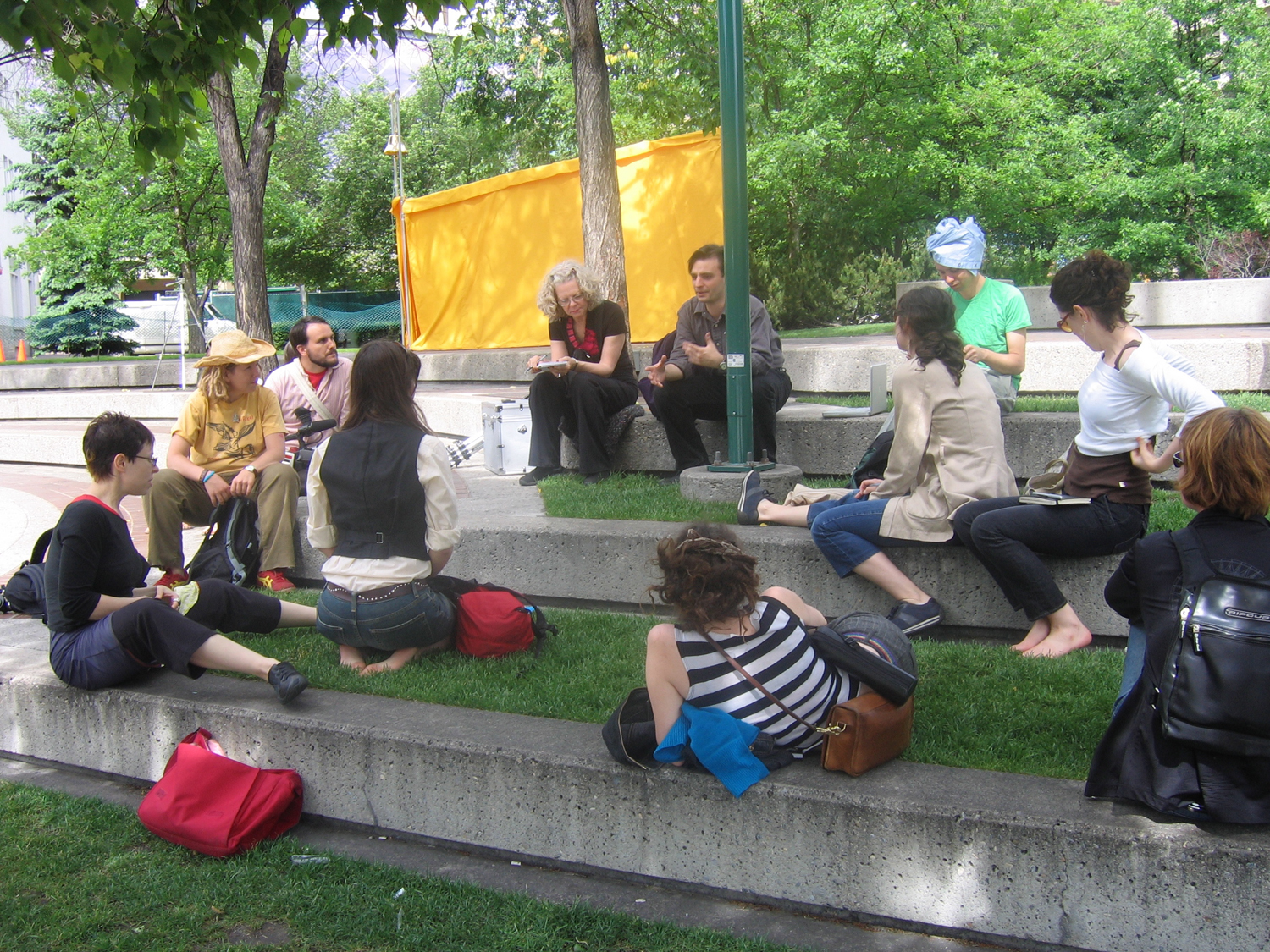 72
1024x768
 Saturday, June 3rd was the busiest SPU day on the tour so far. We arrived at Calgary’s Olympic Plaza at 7:45am to install the schoolhouse. A workshop started at 10:30am, where local artists and residents of the Banff Centre worked tog…