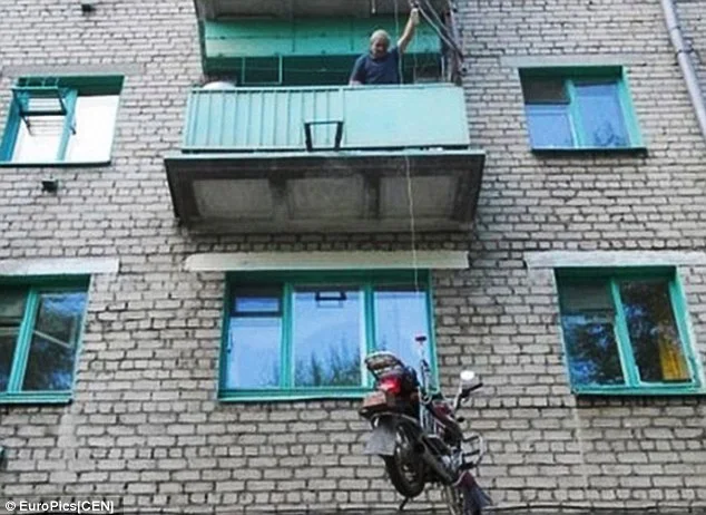 Image: http://www.dailymail.co.uk/news/article-2705856/I-like-park-I-Russian-man-solves-crime-issue-winching-motorbike-outside-3rd-floor-window.html