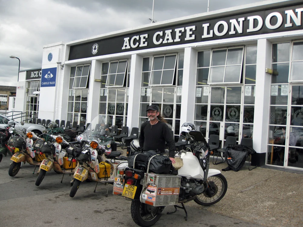 Image: Sam Manicom at the Ace Cafe London