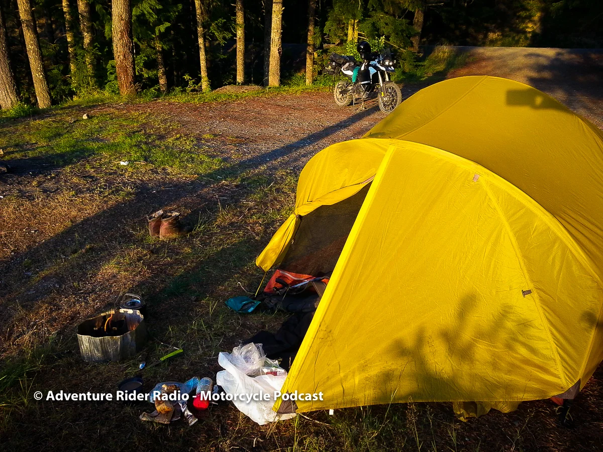 ADVENTURE RIDER RADIO - Yellow Tent Camping with Motorcycle.jpg