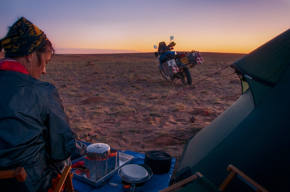 Lisa Thomas camping in Mongolia