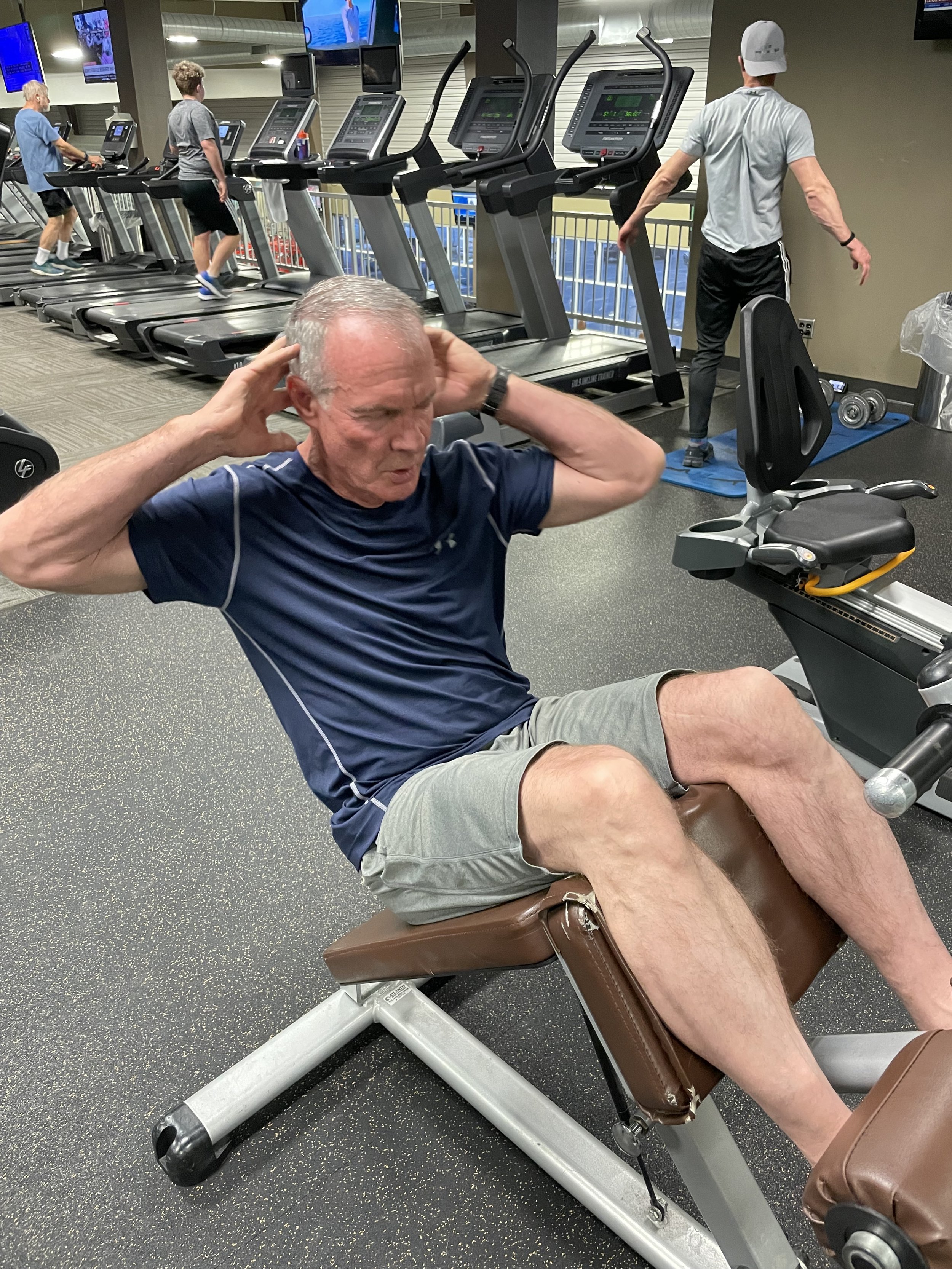  Bill Dragoo exercising at gym. 