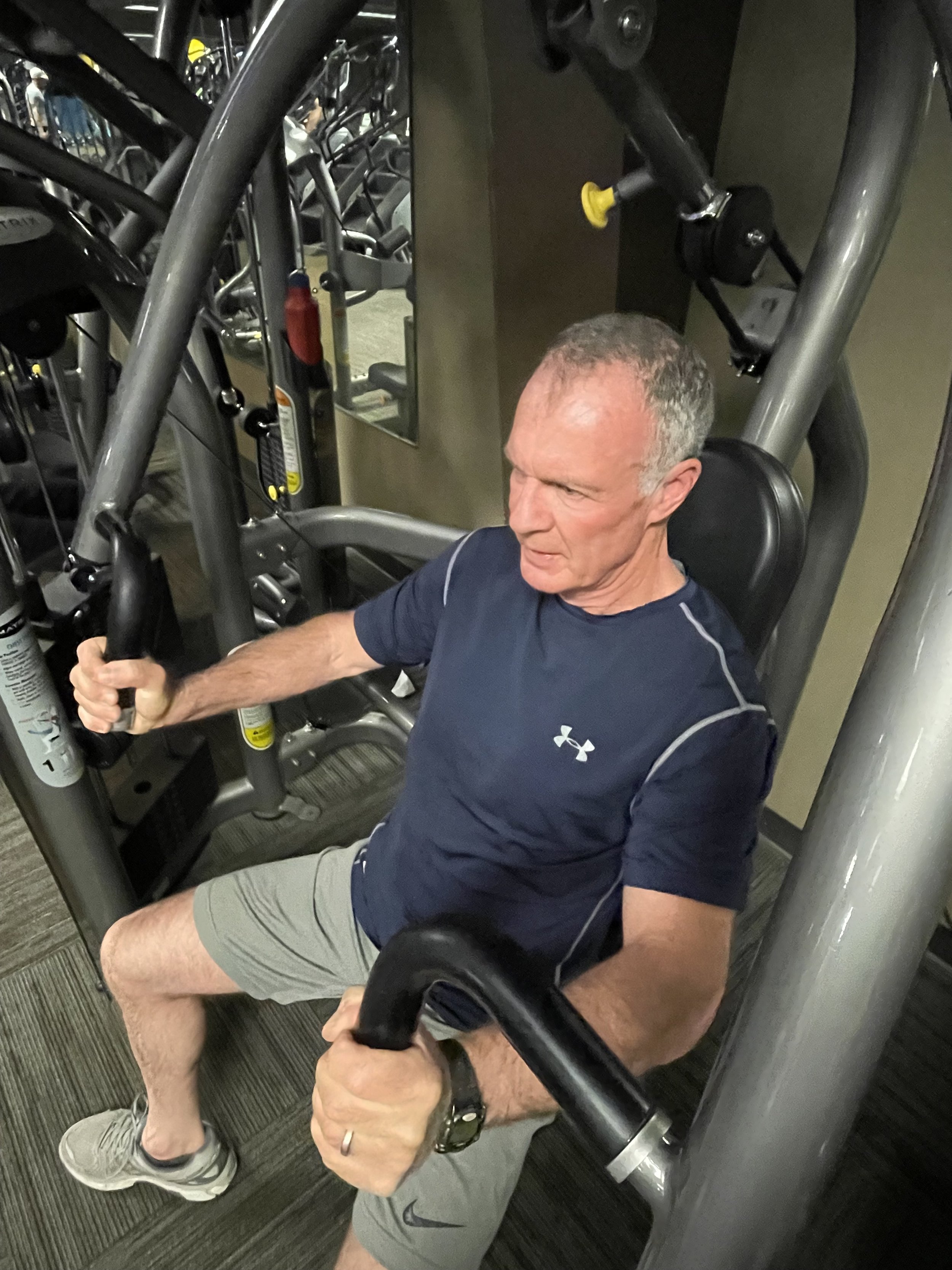  Bill Dragoo exercising at gym. 