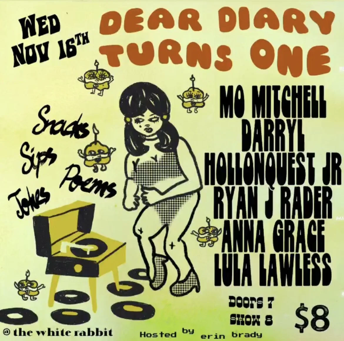 Erin Brady presents Dear Diary Turns One
