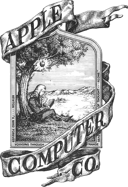 The first Apple logo, designed by co-founder Ronald Wayne.