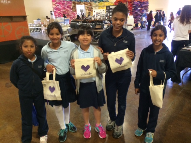 Girls learning to code