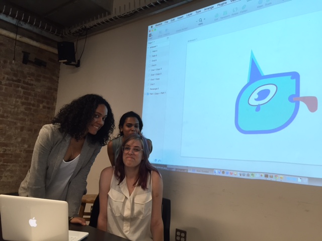 Taken at the end of the 'Using Sketch' workshop, when everyone illustrated blue unicorn logos! I was frowning to match the unicorn.