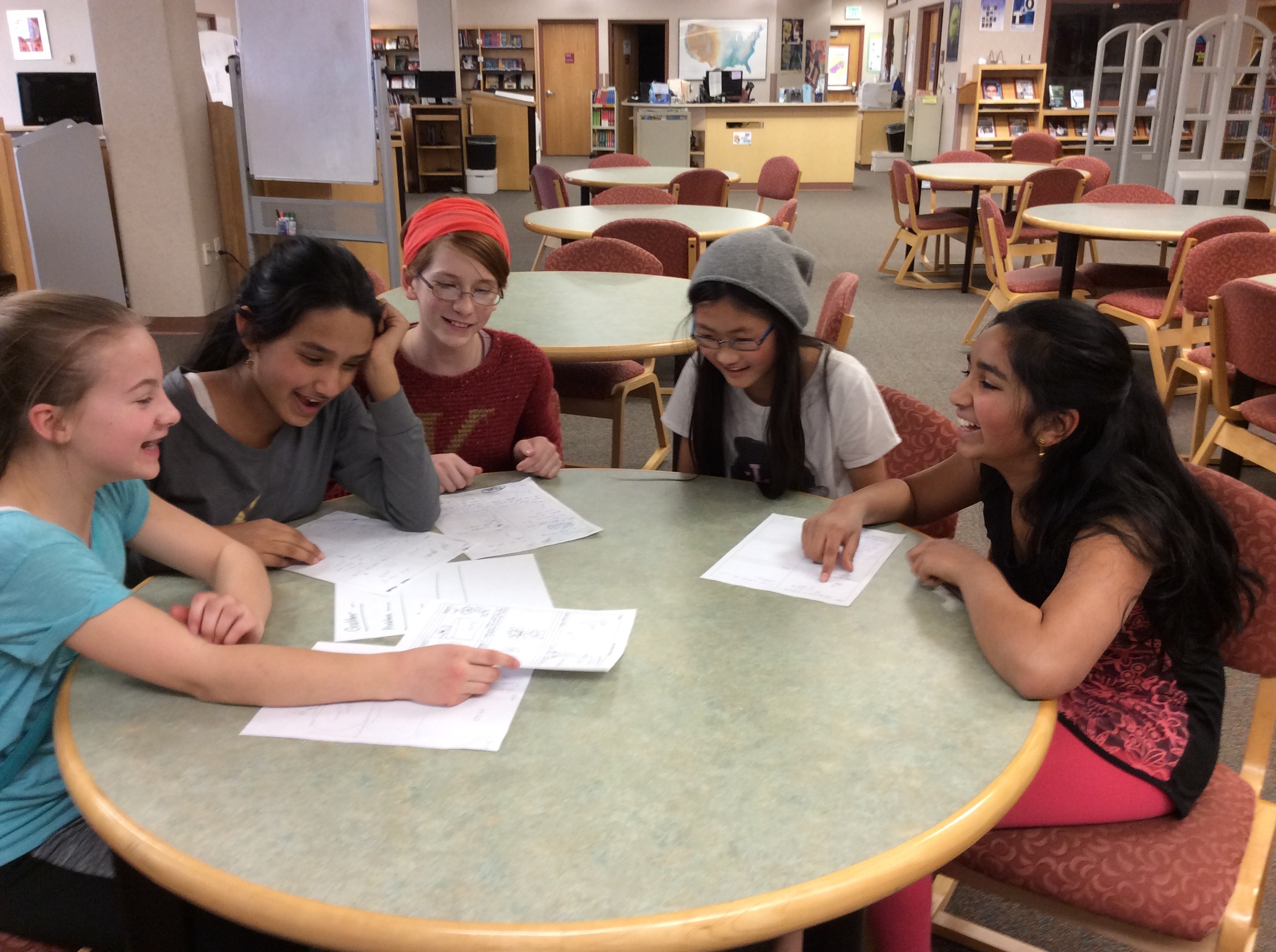 Girls brainstorming
