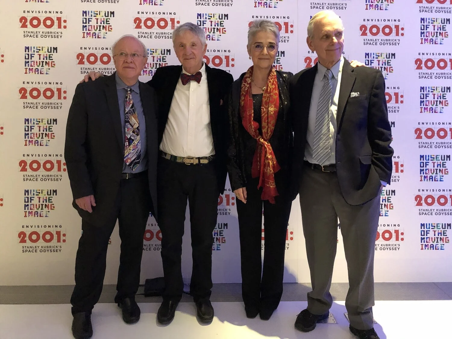 Douglas Trumbull (effetti speciali), Dan Richter, Katarina Kubrick e Keir Dullea. January 2020 al  2001 Show presso il Museum of the Moving Image (MoMI) a New York.