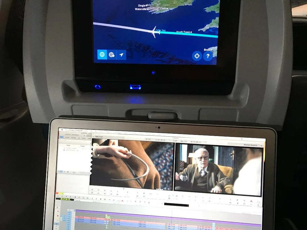 In aereo al lavoro sul montaggio di Suspiria