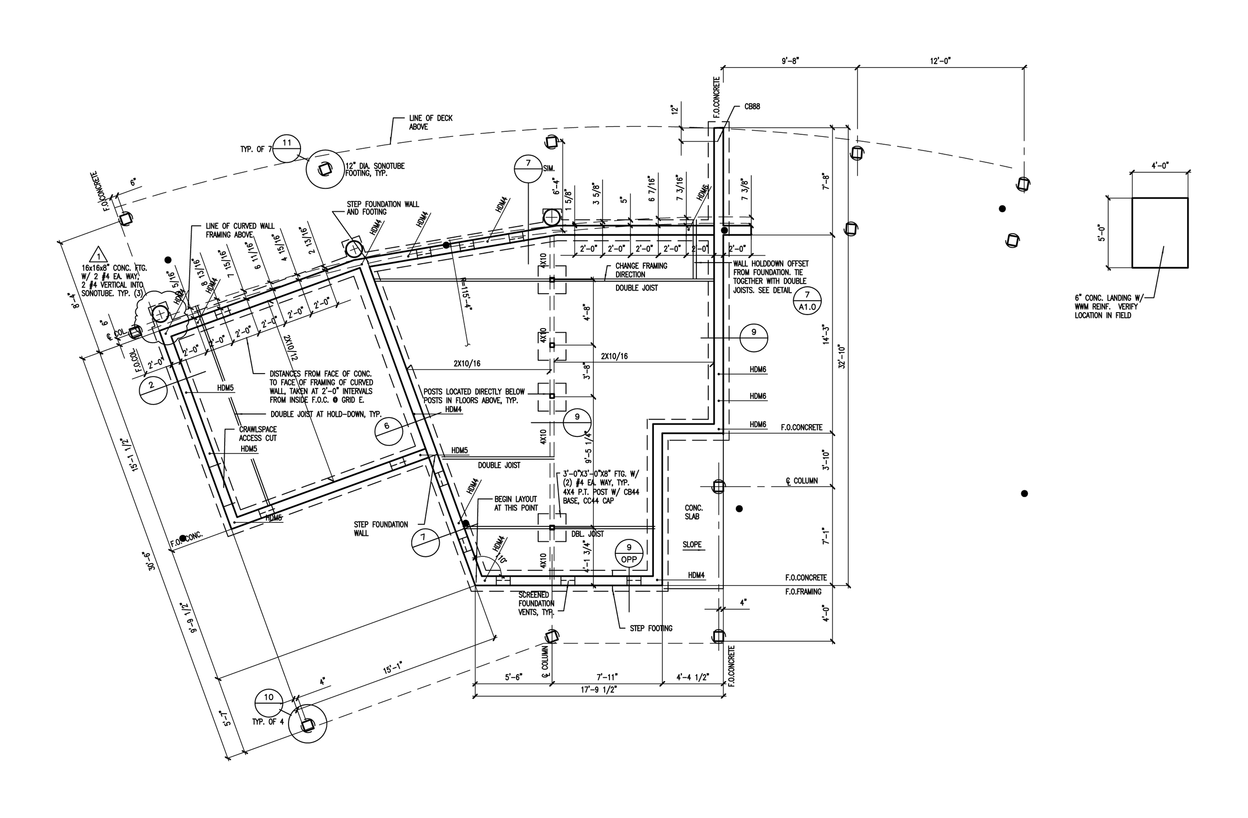 Foundation Plan- Designed for a Seismic Zone 4