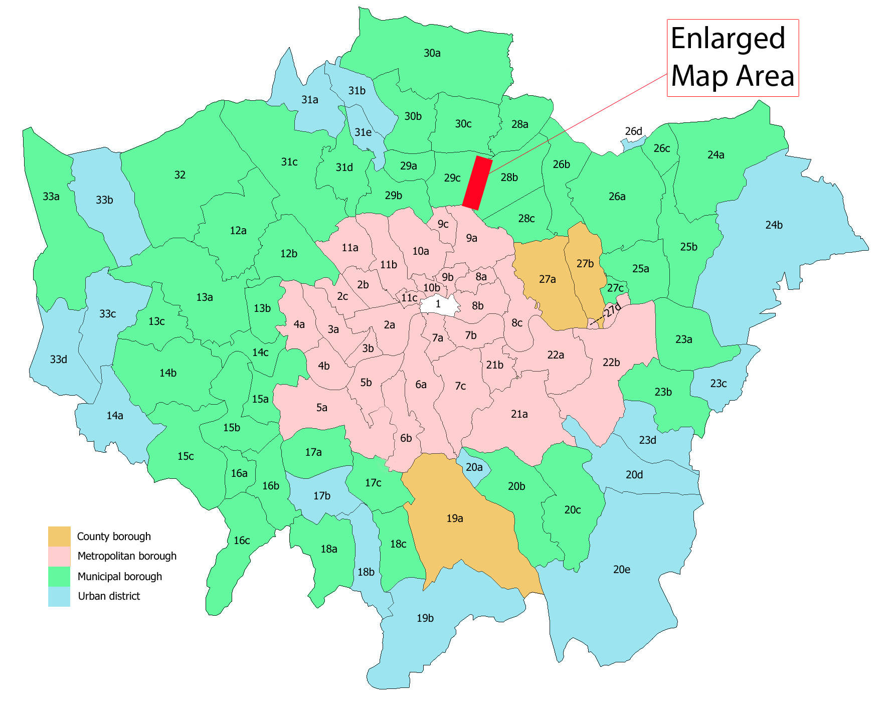 Inner London / Outer London- This is where the edge between suburbia and city is so well defined...
