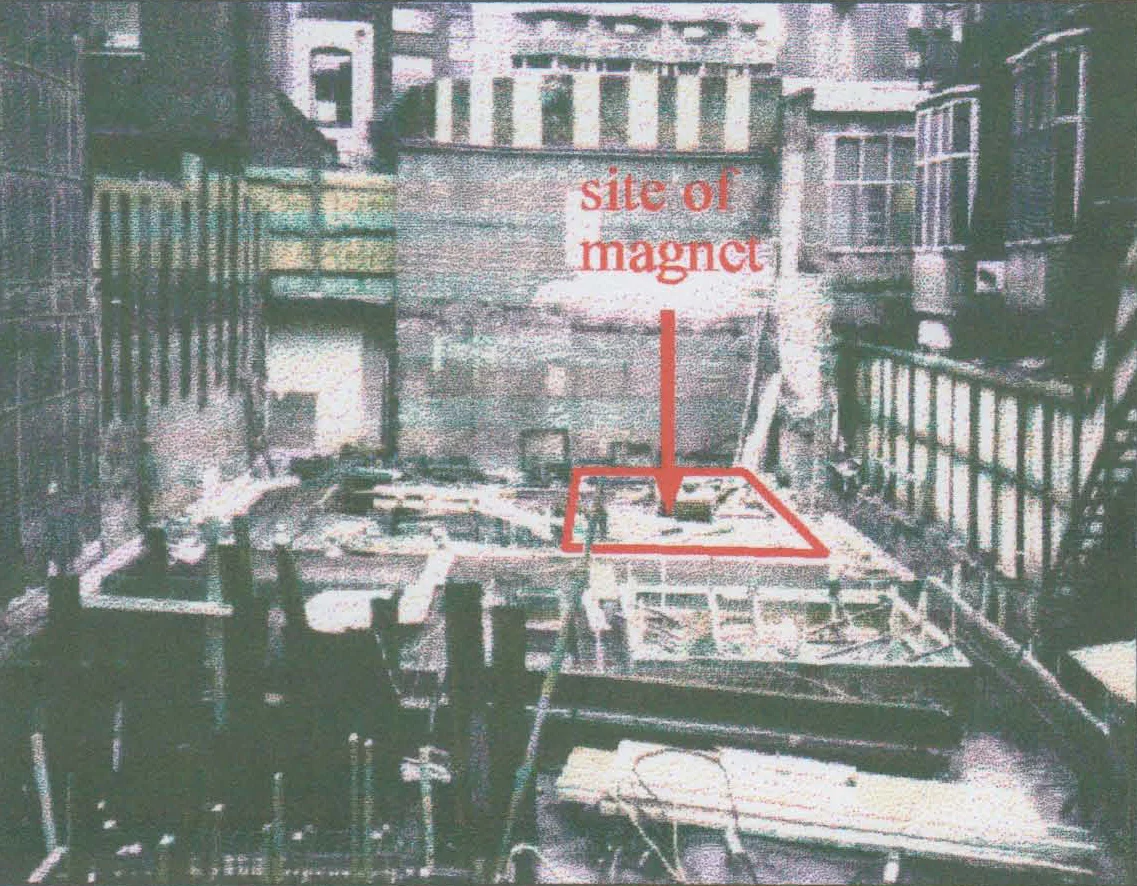 Site photo during early ground works package showing site MRI scanner toward rear of construction area...