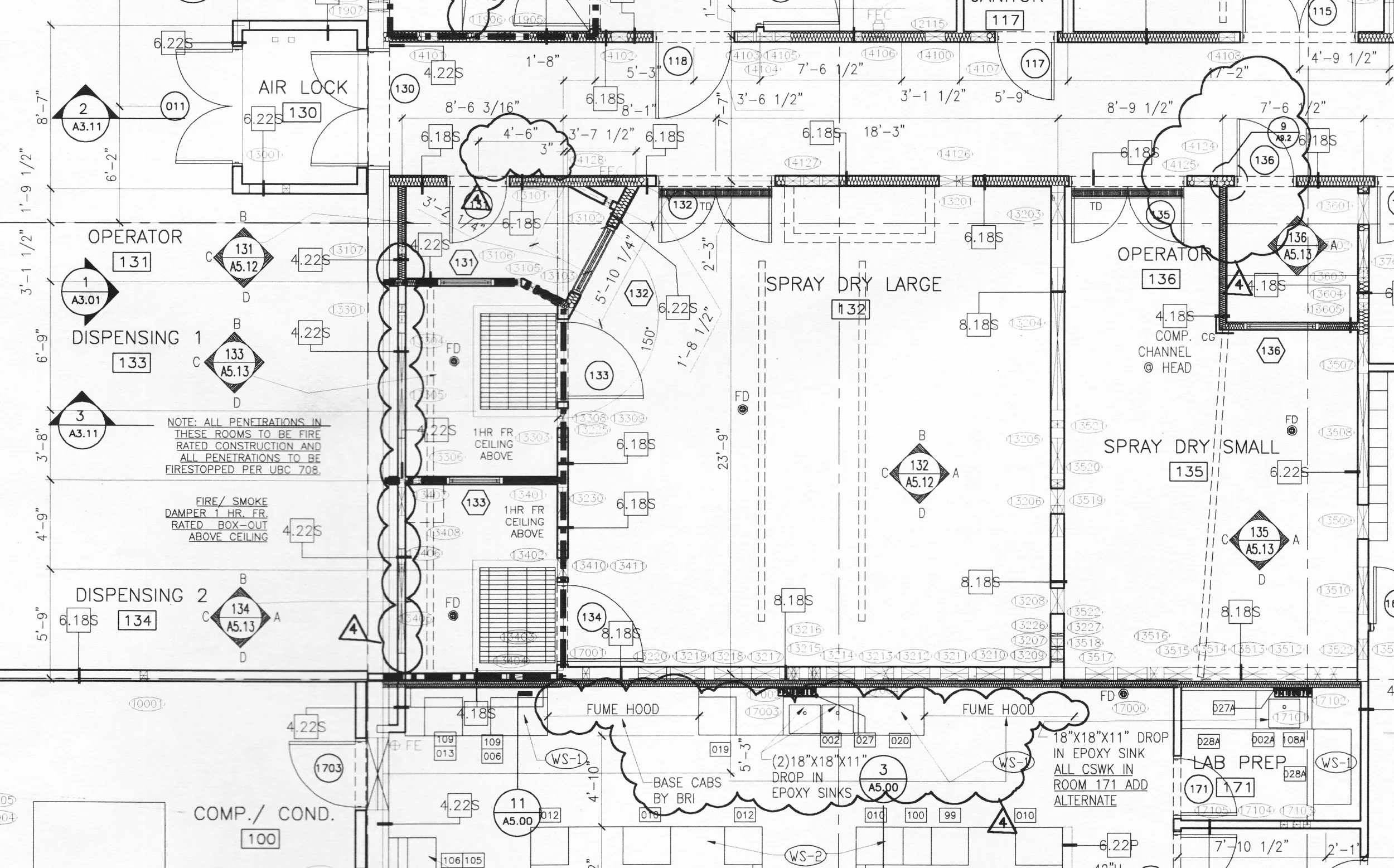 Figure 5: Large Spray Dry- One of the most heavily serviced spaces in the building.