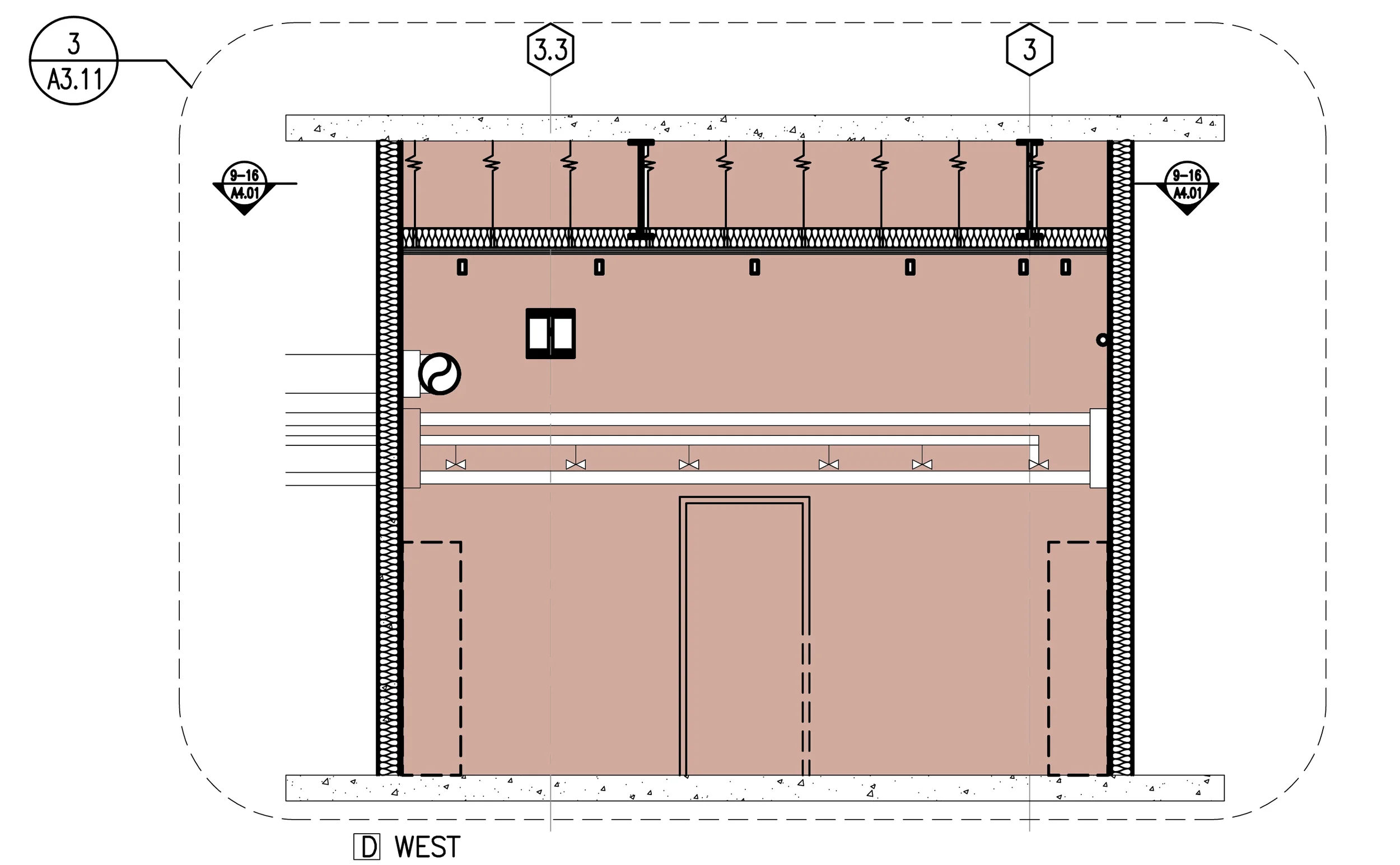 Figure 54: Interior Elevation from Sheet 5.12 Showing HPC Control Room