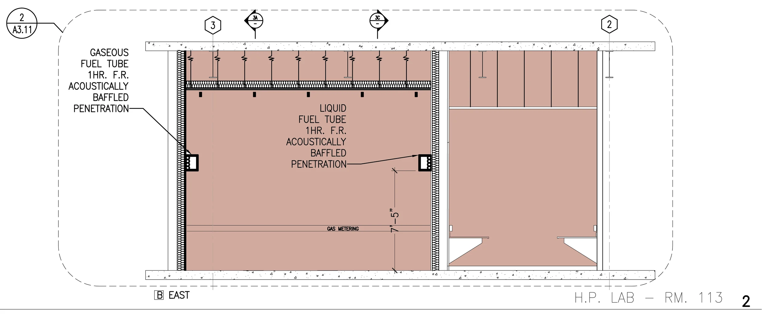 Figure 56: Interior Elevation from Sheet 5.12 Showing HPC Room