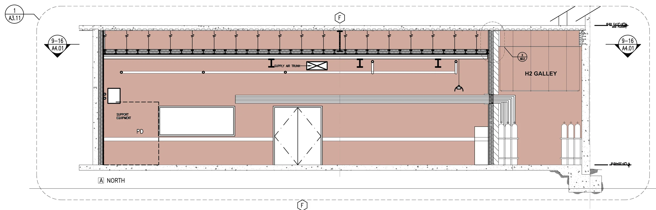 Figure 57: Interior Elevation from Sheet 5.12 Showing HPC Room