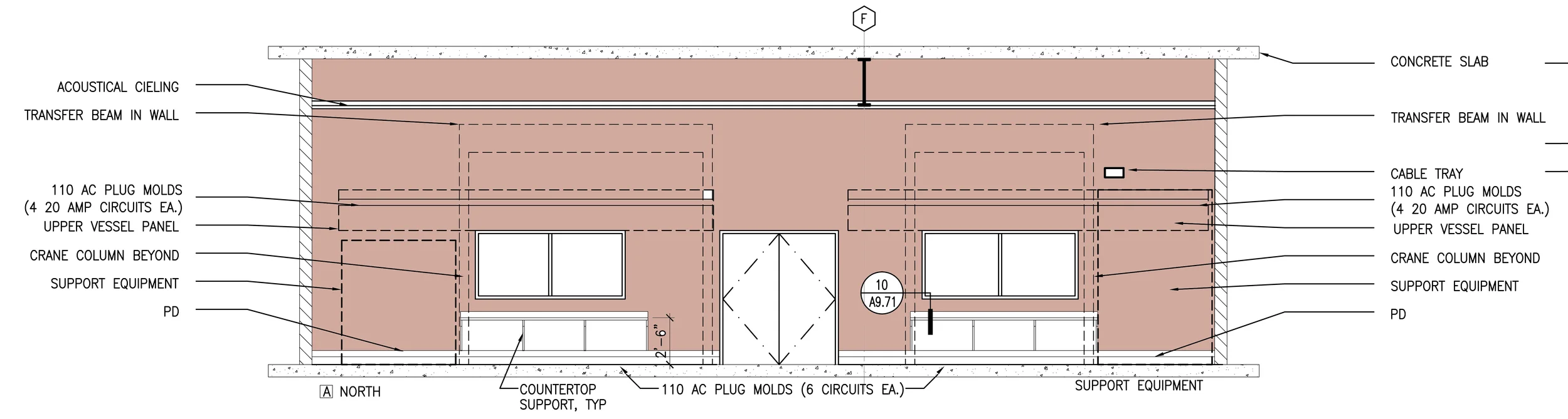 Figure 58: Interior Elevation from Sheet 5.12 Showing HPC Control Room