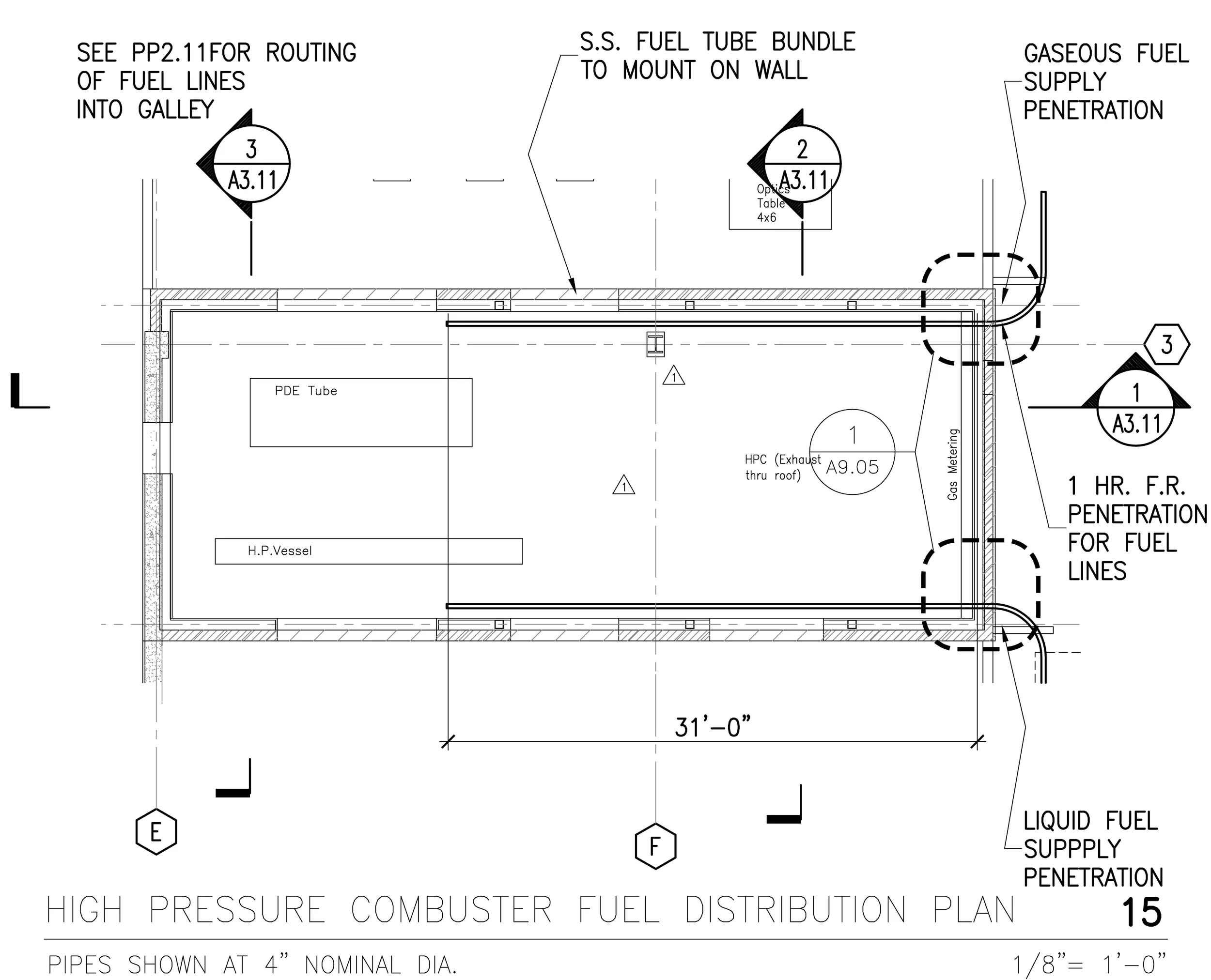 Figure 45: Enlarged Plan from A4.01- Fuel Line Layout
