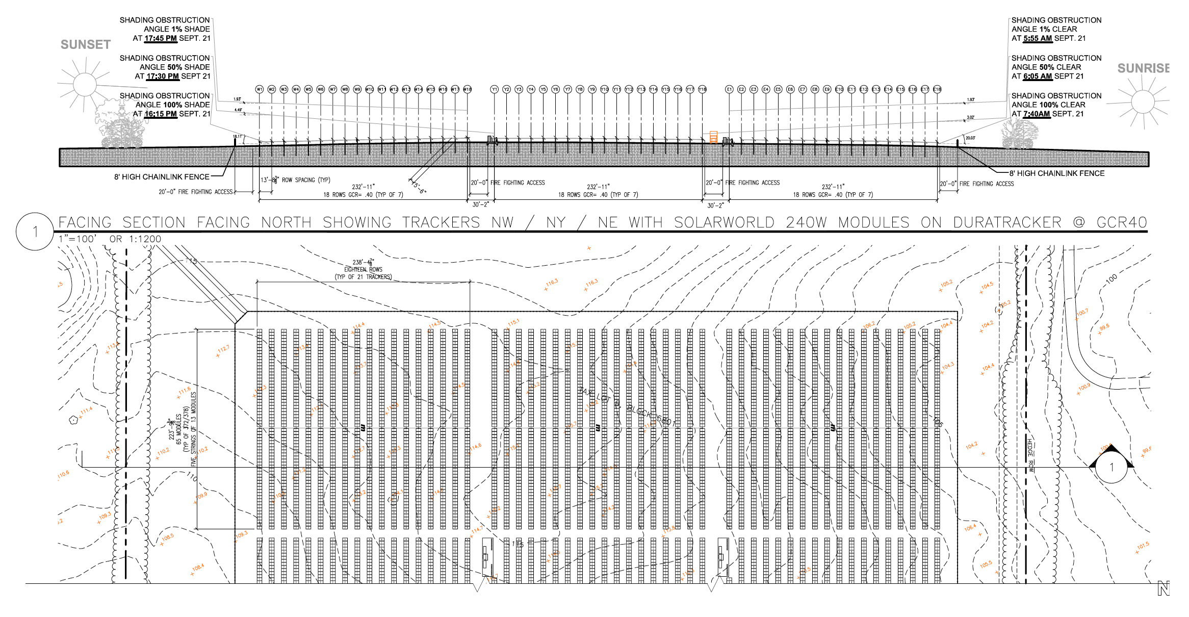 Figure 2: Rights of Light Section/ Plan recording the angles of obstruction at the inception of the 20 year purchase agreement.