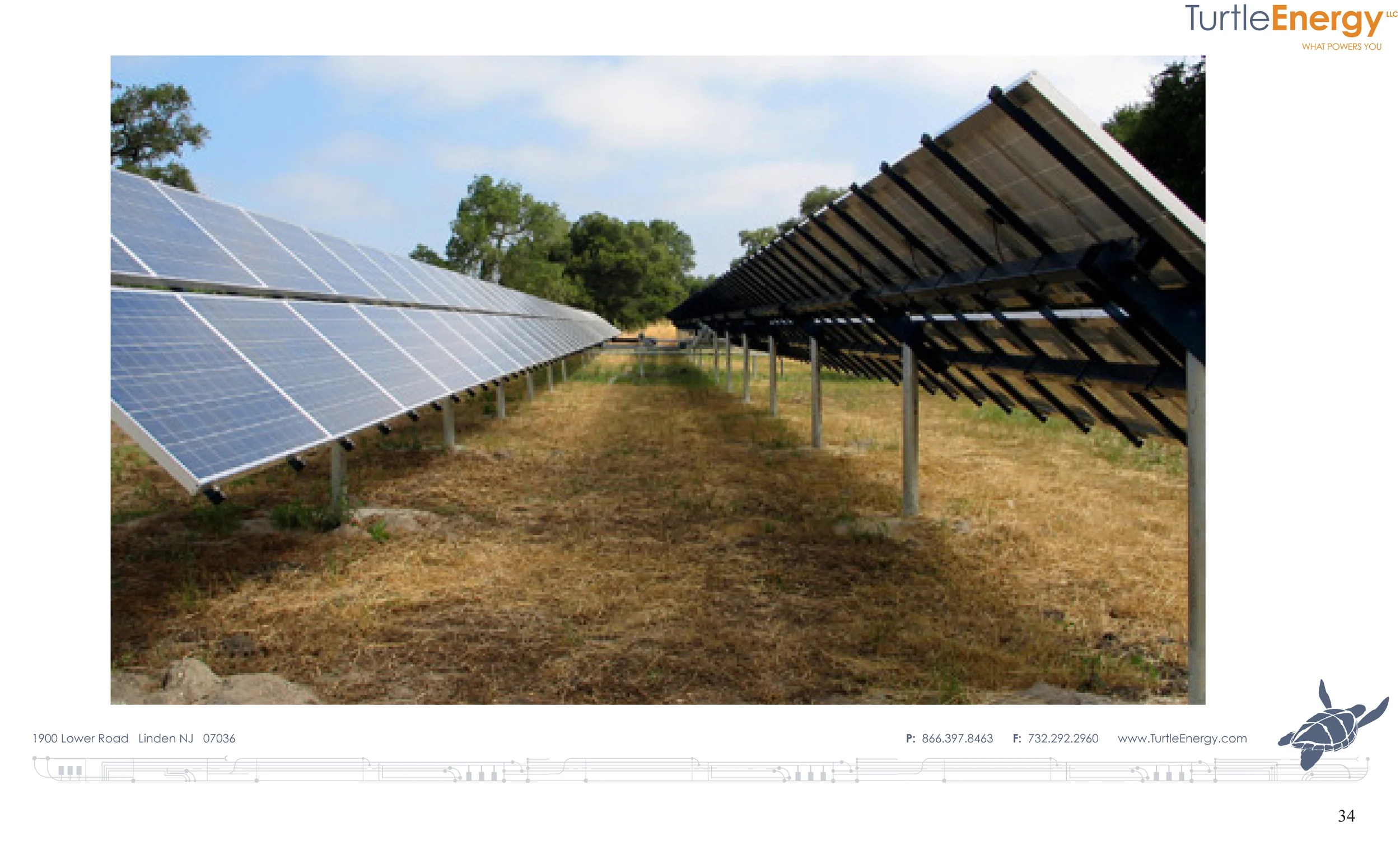 Figure 20: The Thompson Technology "Sun Seeker" single axis tracker with two modules mounted in landscape orientation.