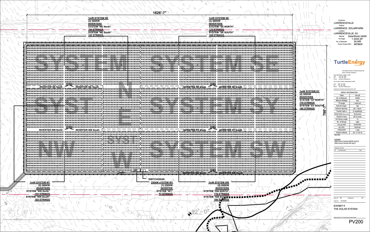 Figure 8: Schematic Electrical Plan showing system configurations (inverter to module group)