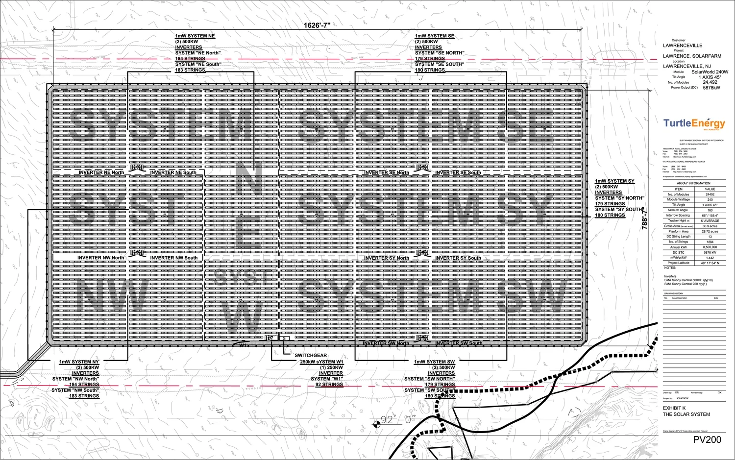 Figure 8: Schematic Electrical Plan showing system configurations (inverter to module group)