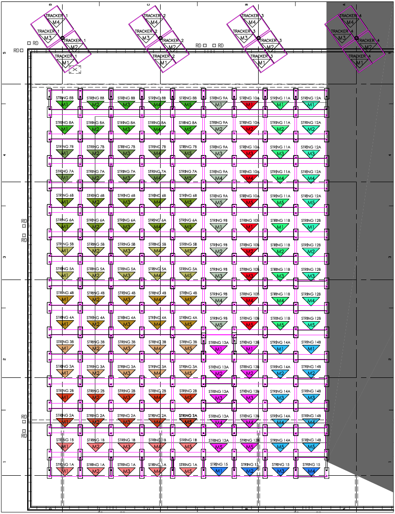 Enlarged module layout showing string configurations.