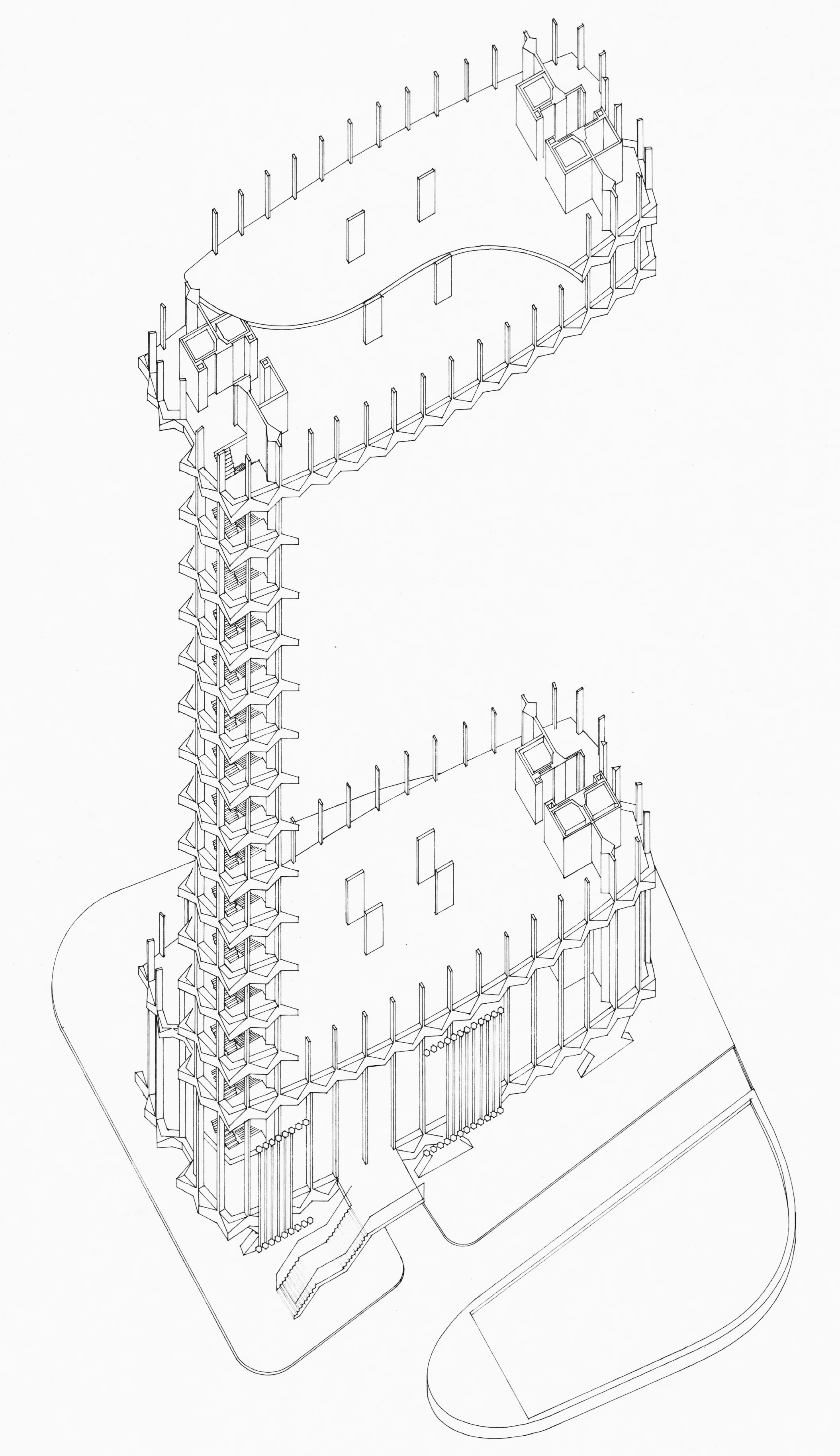 Figure 7: Axonometric of the existing Centrepoint Tower