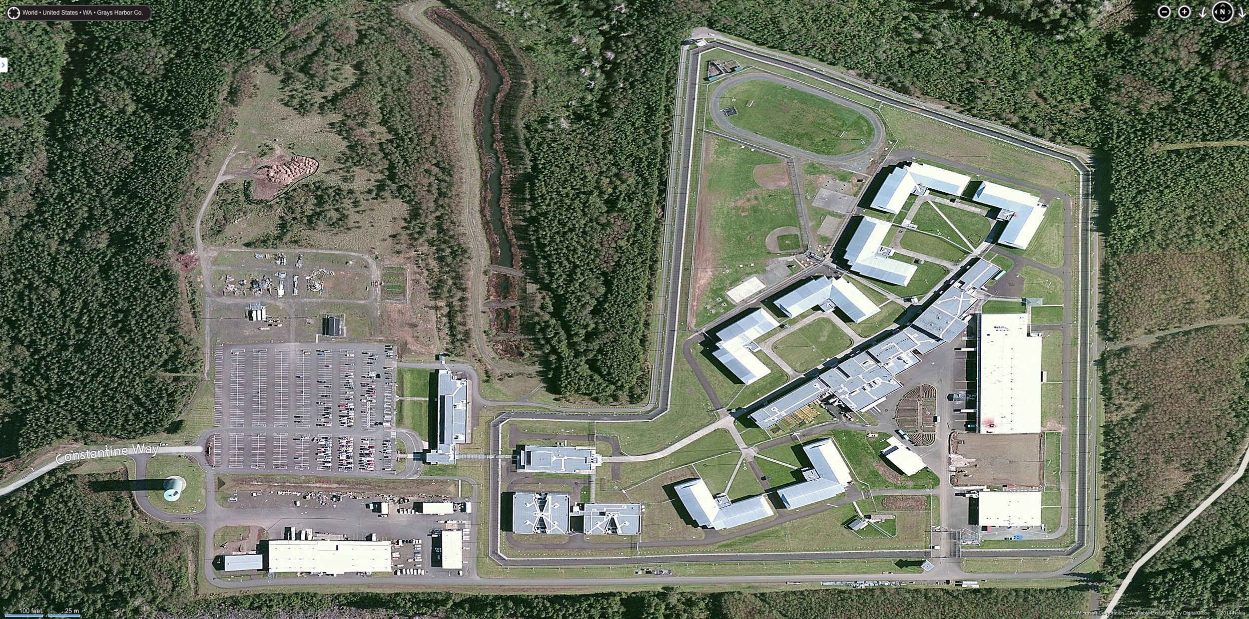 Figure 5: Aerial Photo of the Corrections Facility from the West