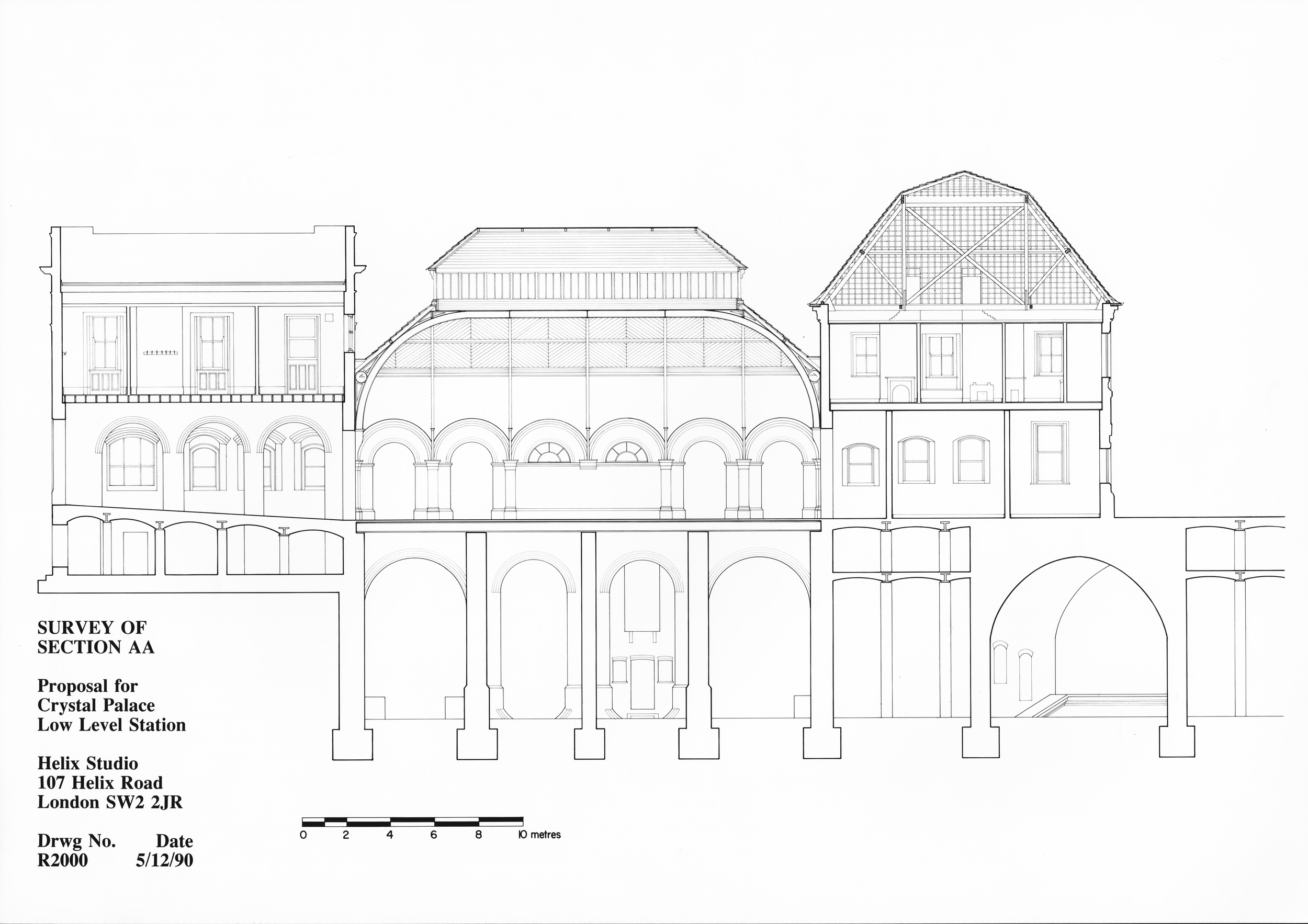 Figure 4: Measured Section through Low Level Station