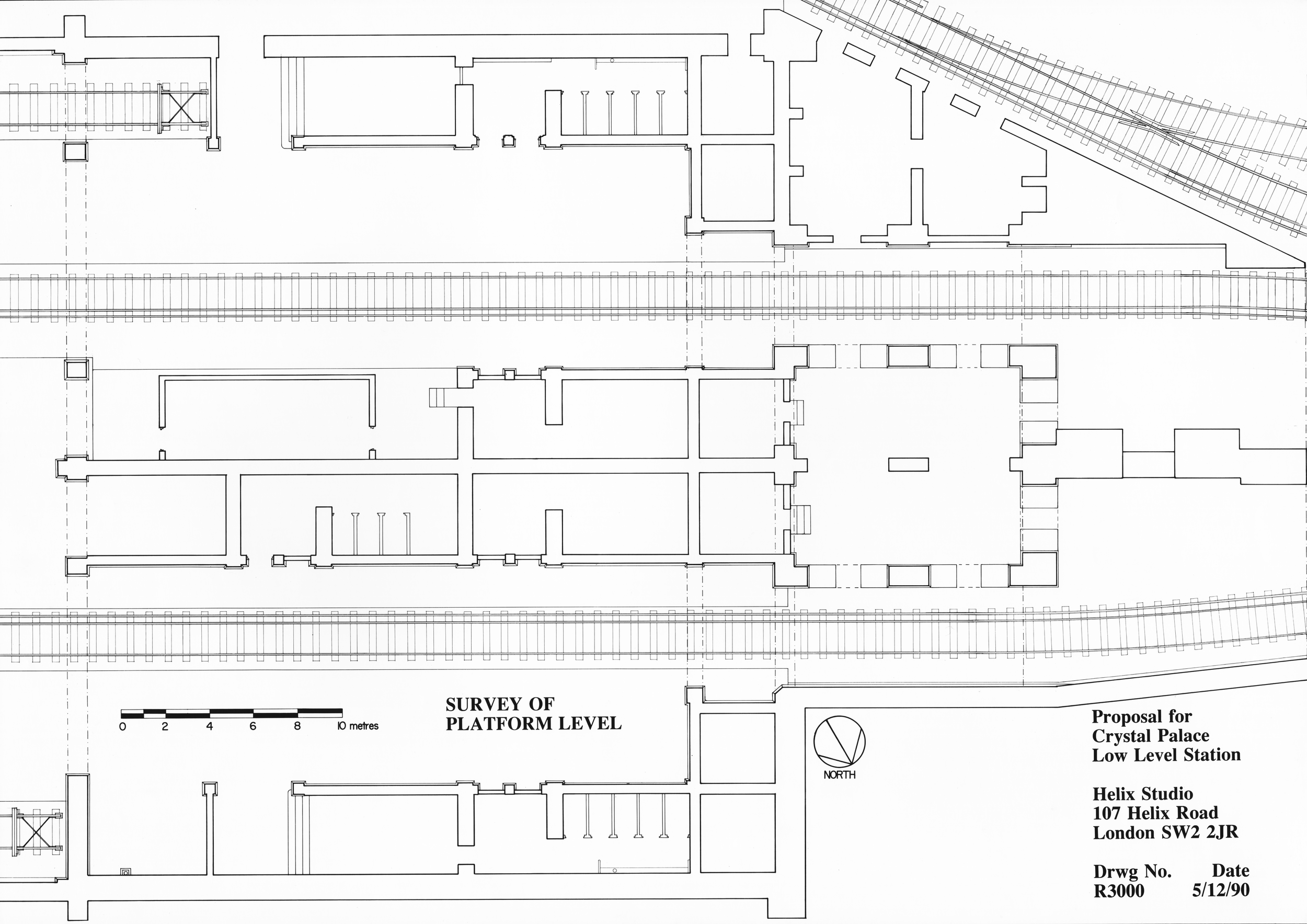 Figure 10: Measured Survey Drawing showing plan of rail level...