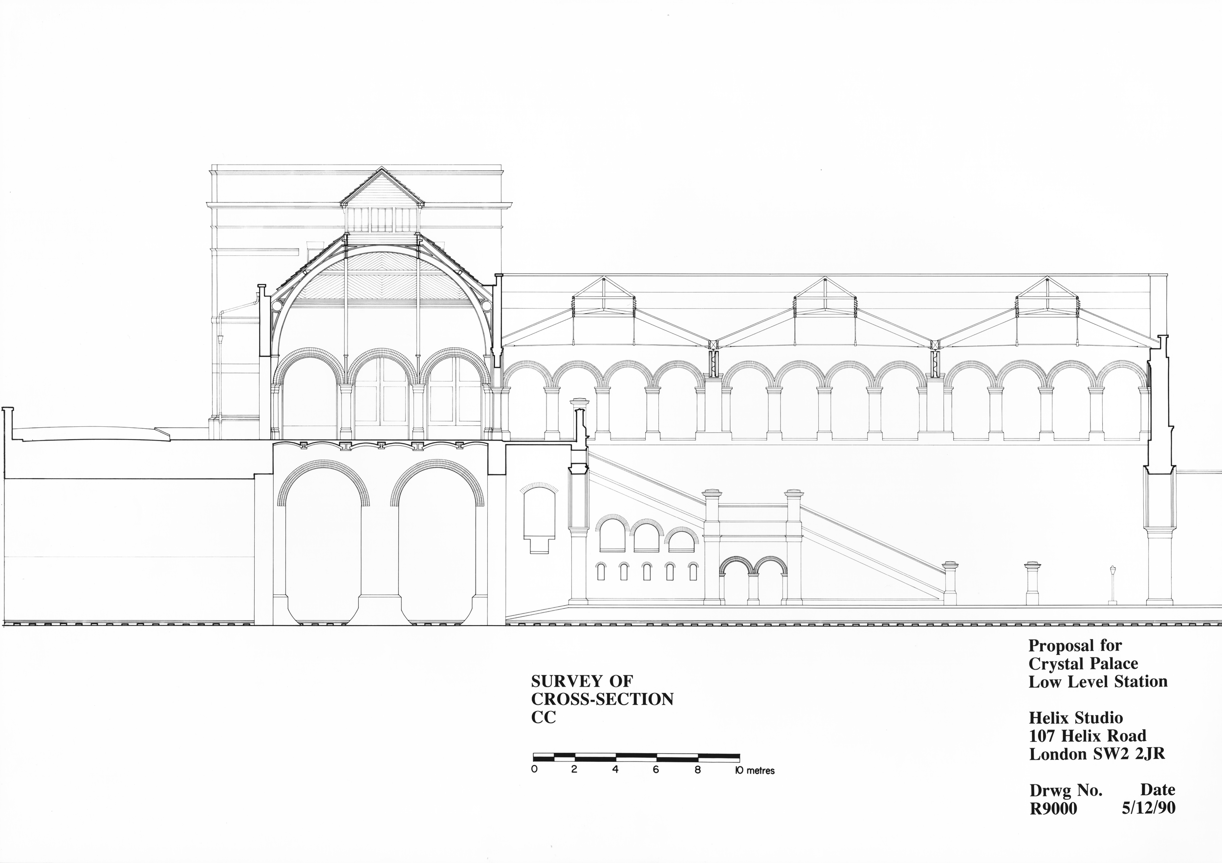 Figure 6: Measured Survey Drawing of Section facing east...