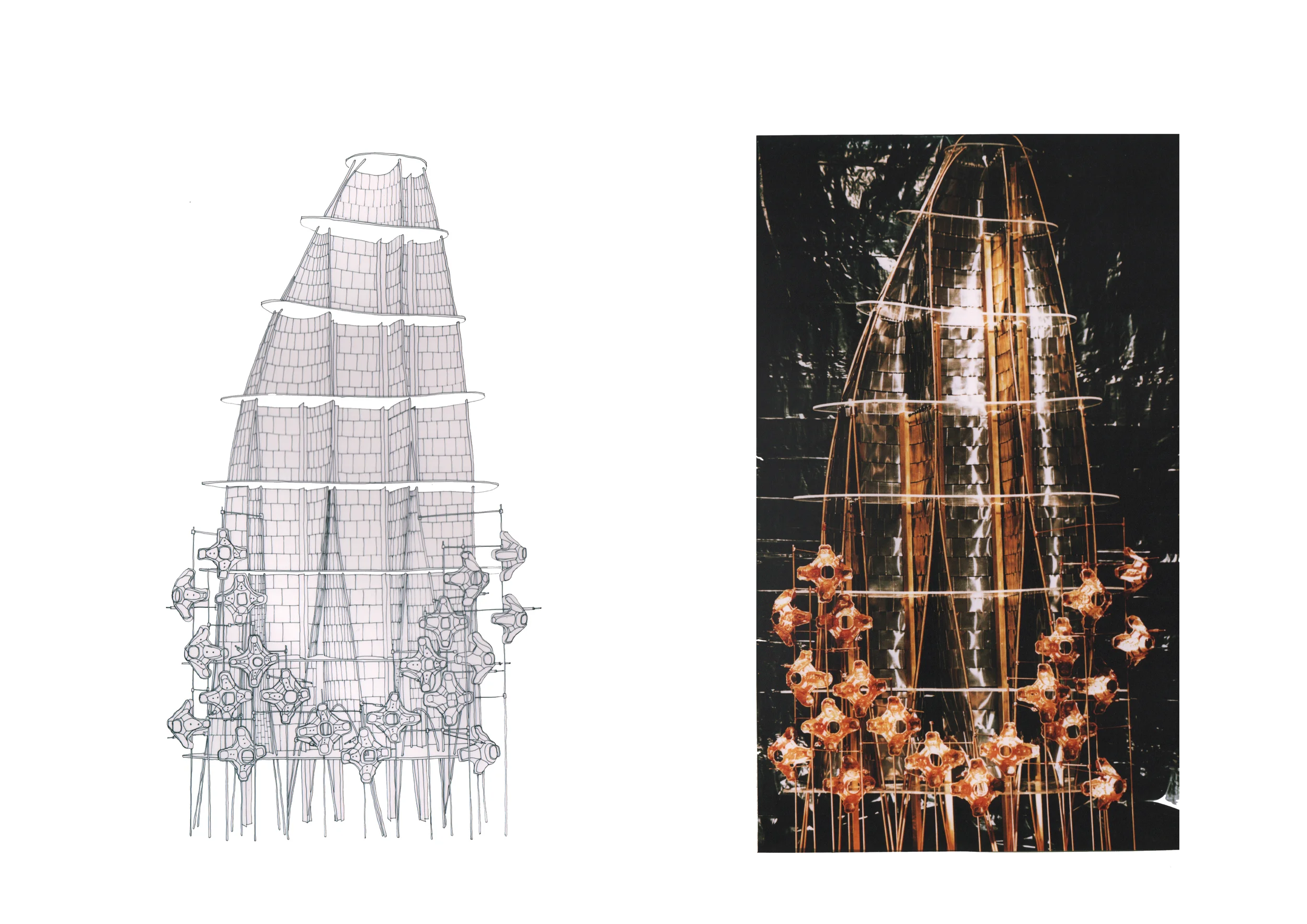 Figure 15: "Before and After" using the model photograph as the basis for the Southwest Elevation