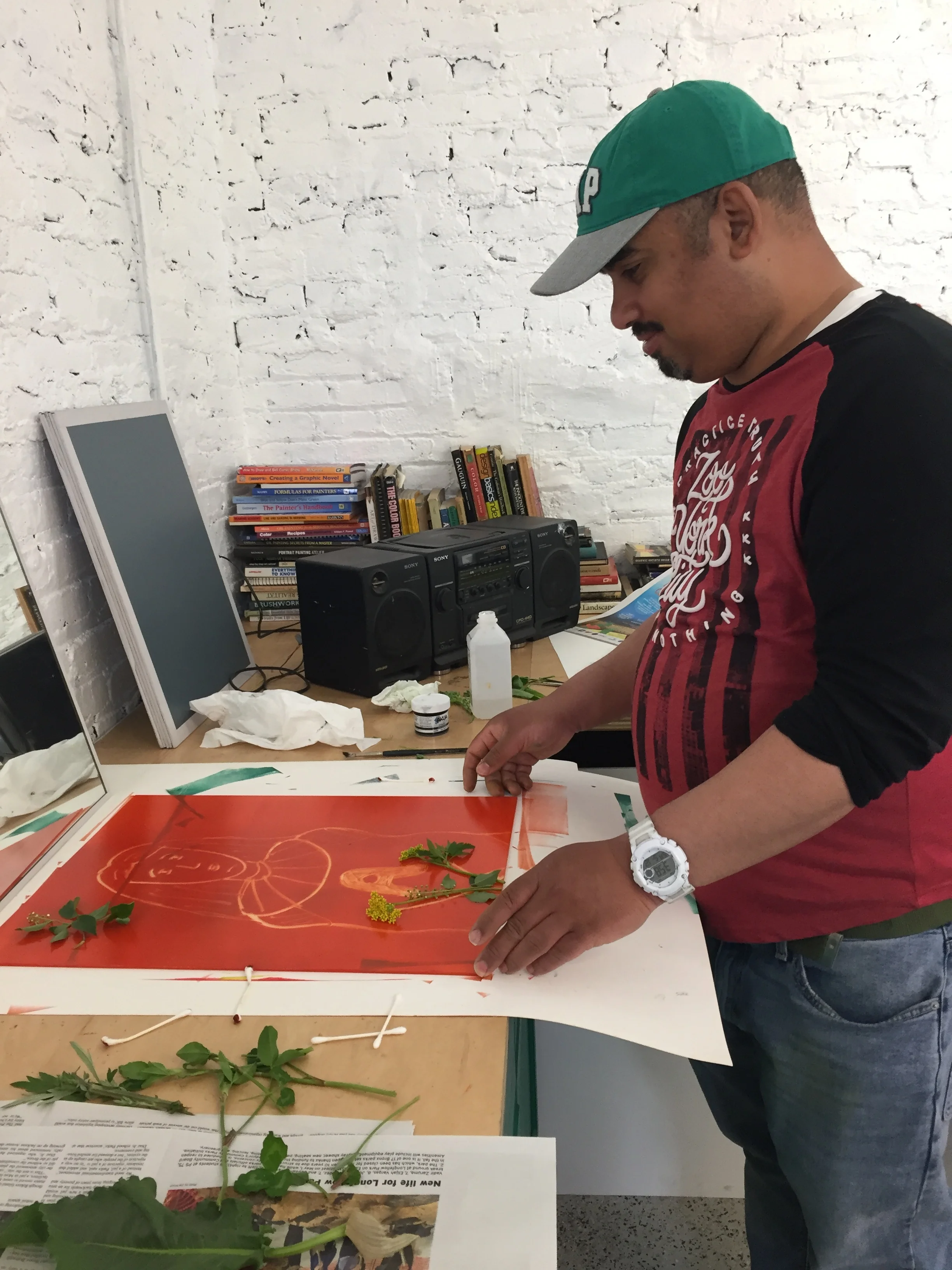 Urban Wild Plant Self-Portraiture Monoprint Workshop