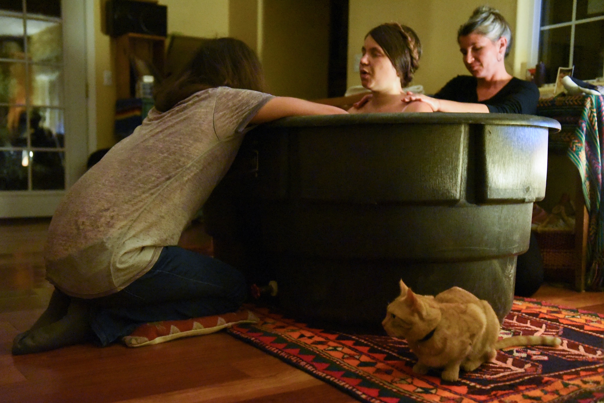 Pumpkin was in the room the whole time, giving off a sweet, protective energy.