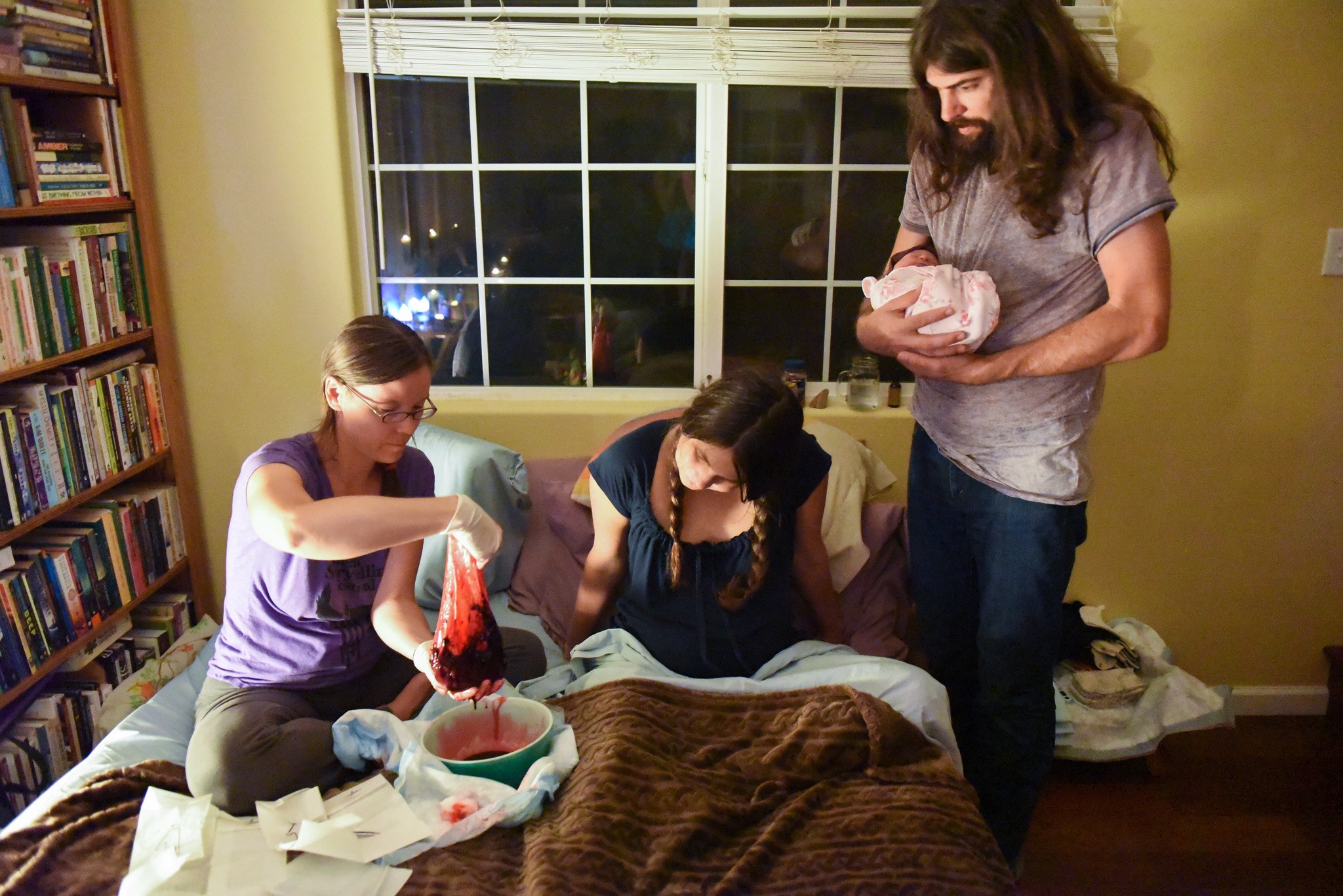 Meeting the placenta, which my dear friend Suuzi later encapsulated.