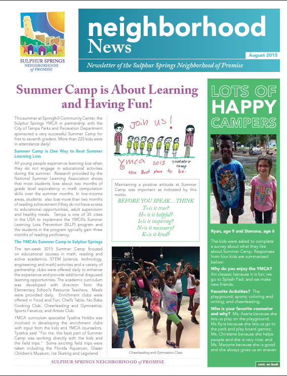 SSNOP August 2015 Newsletter