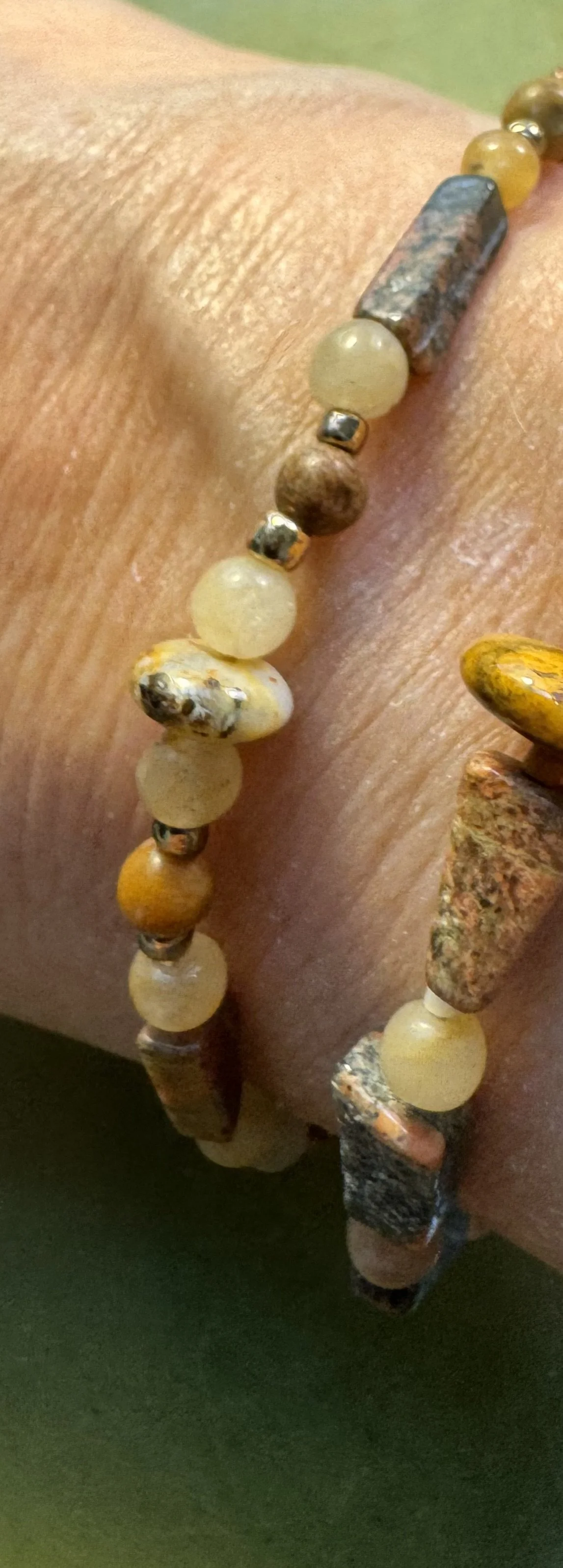 Jasper and Quartz bracelets on me.jpeg