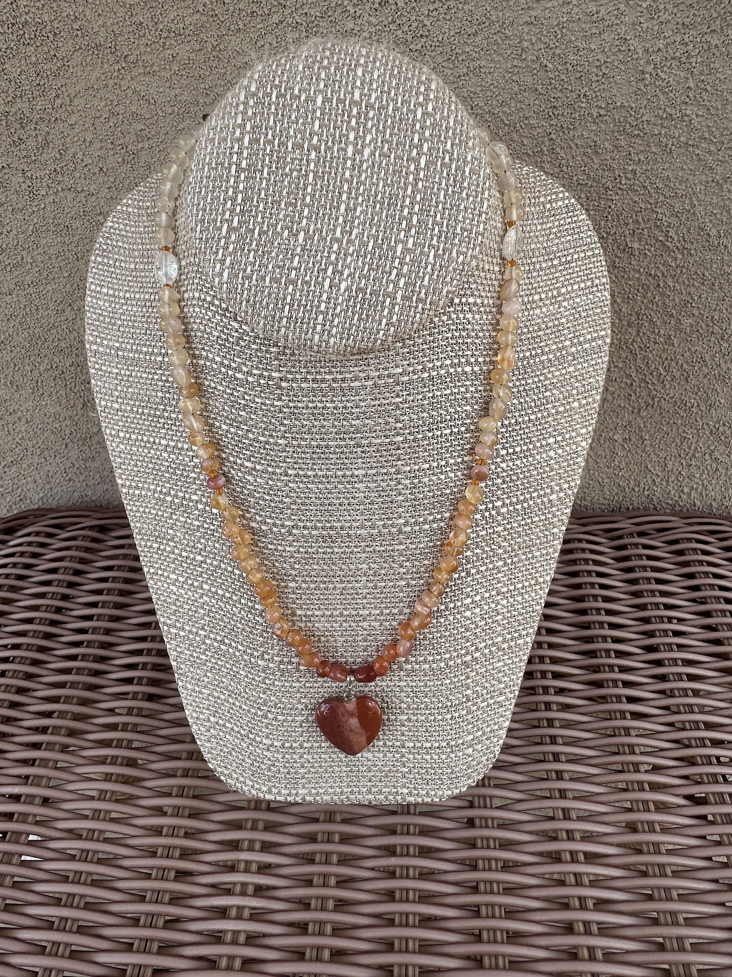 Mixed Agate with Red Agate heart wicker table.jpeg