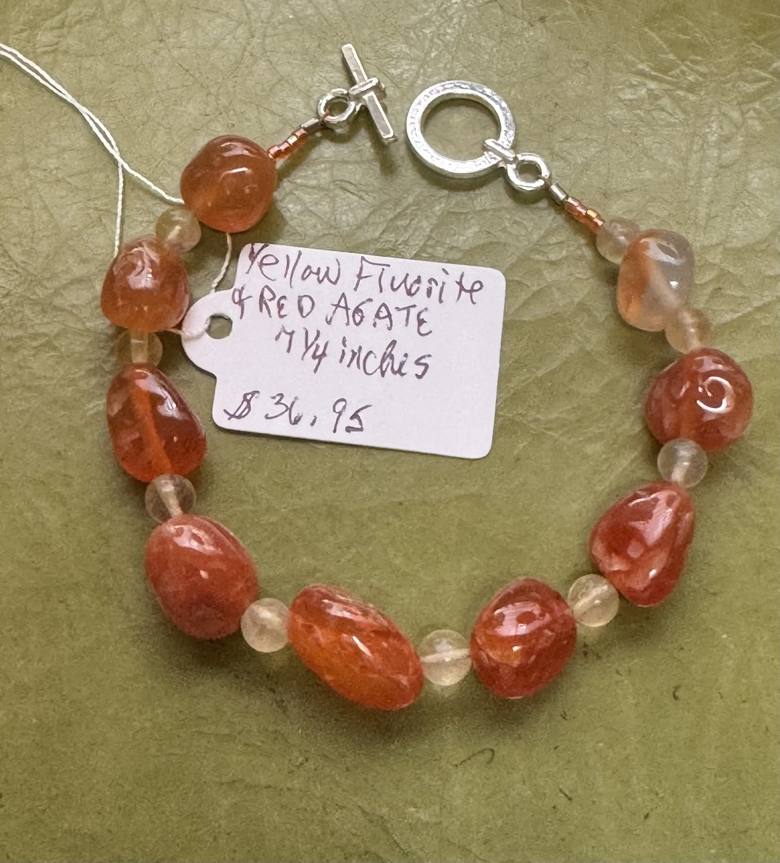 Red Agate and Fluorite bracele.jpeg