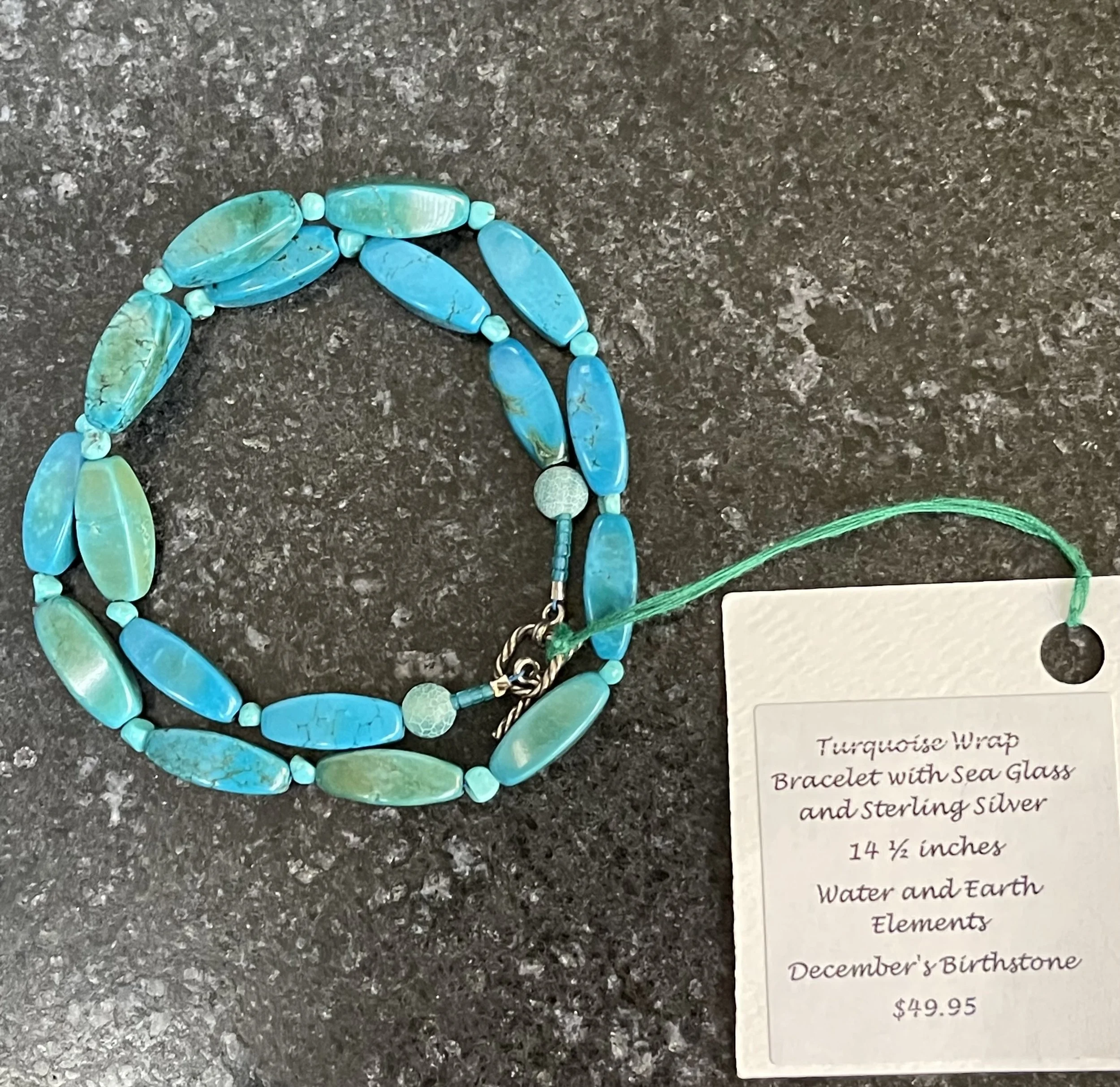 Turq. wrap with sea glass 2.jpg