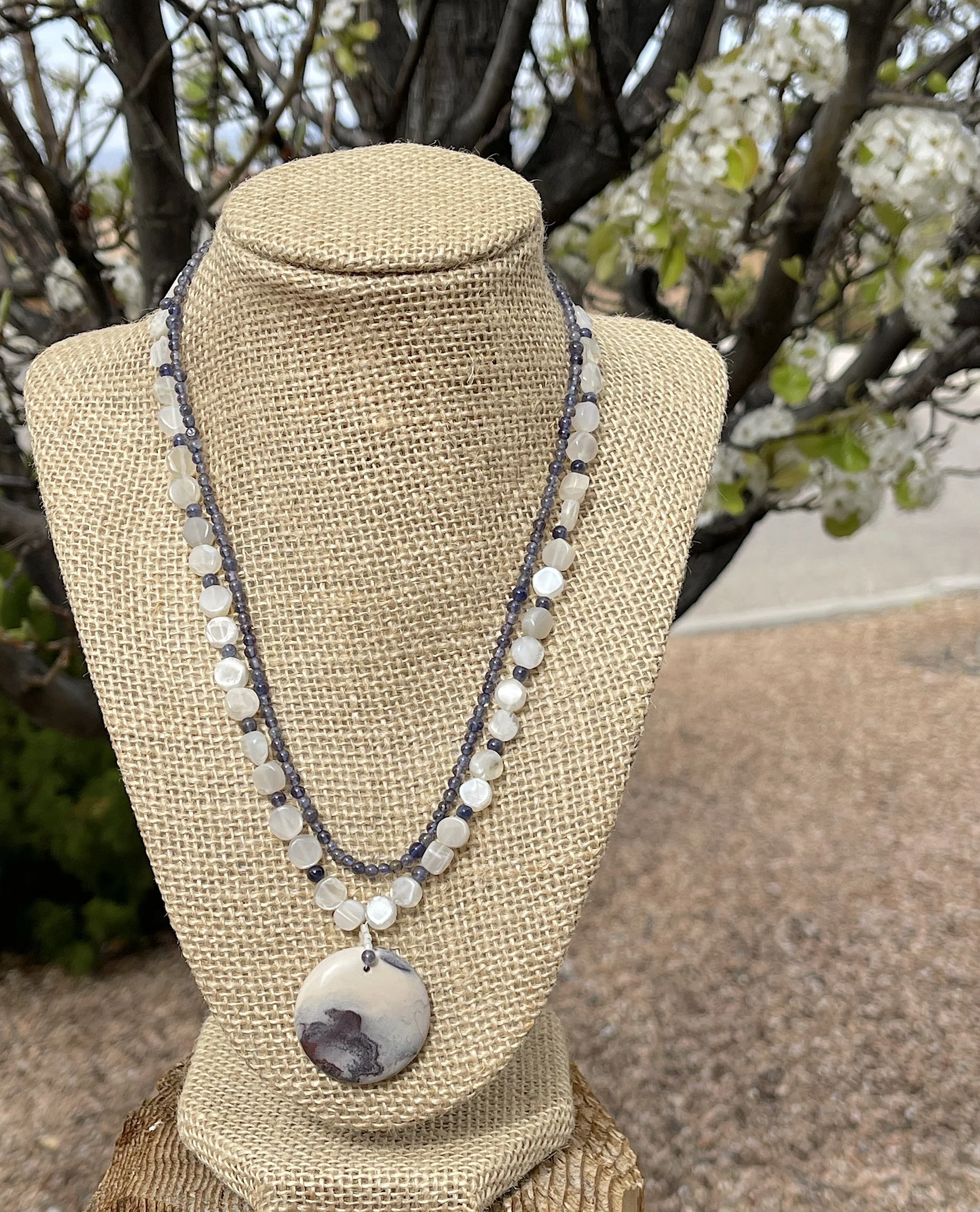 Blue Swirl on stand:pear tree.jpg