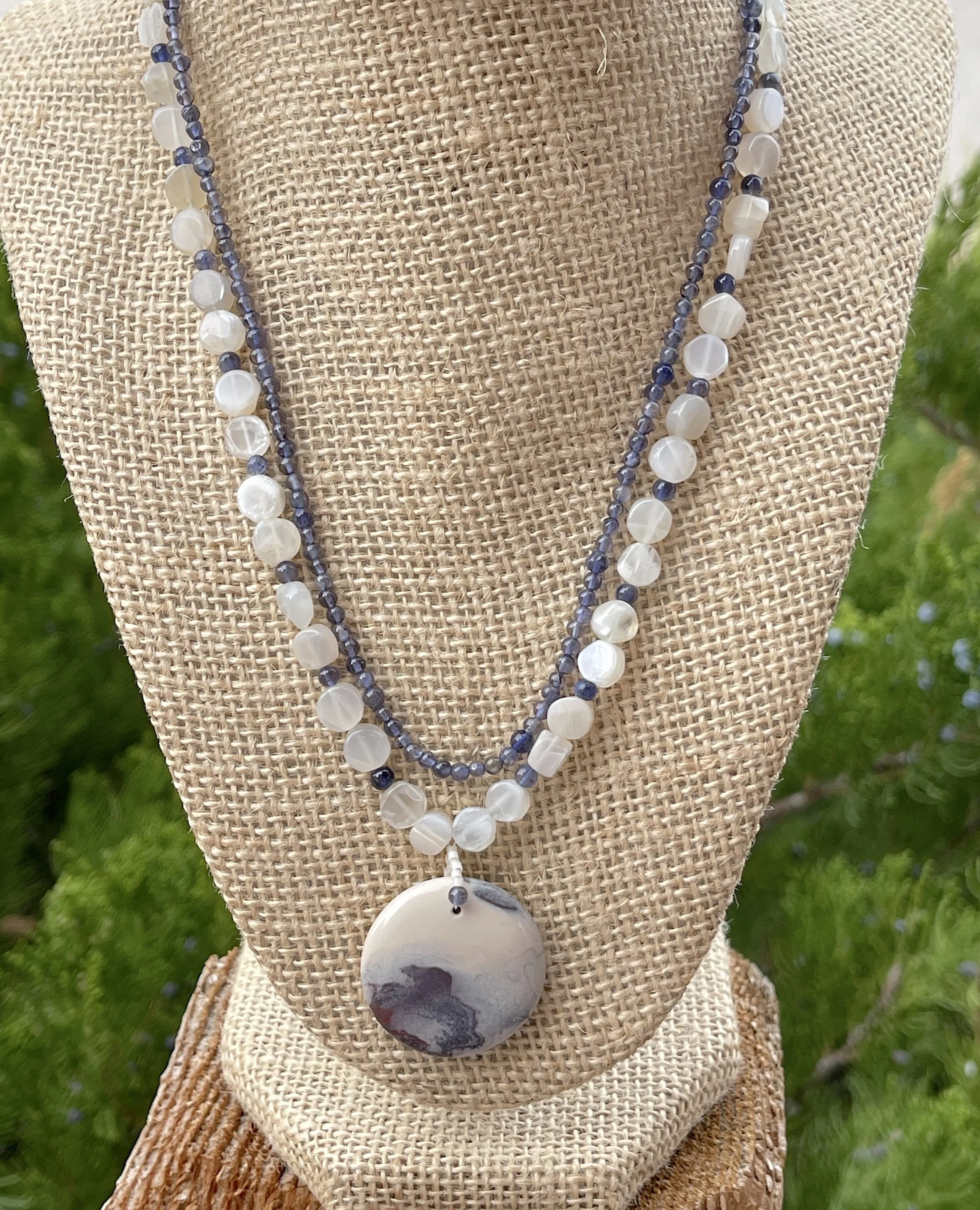 Blue Swirl on stand:juniper-good.jpg