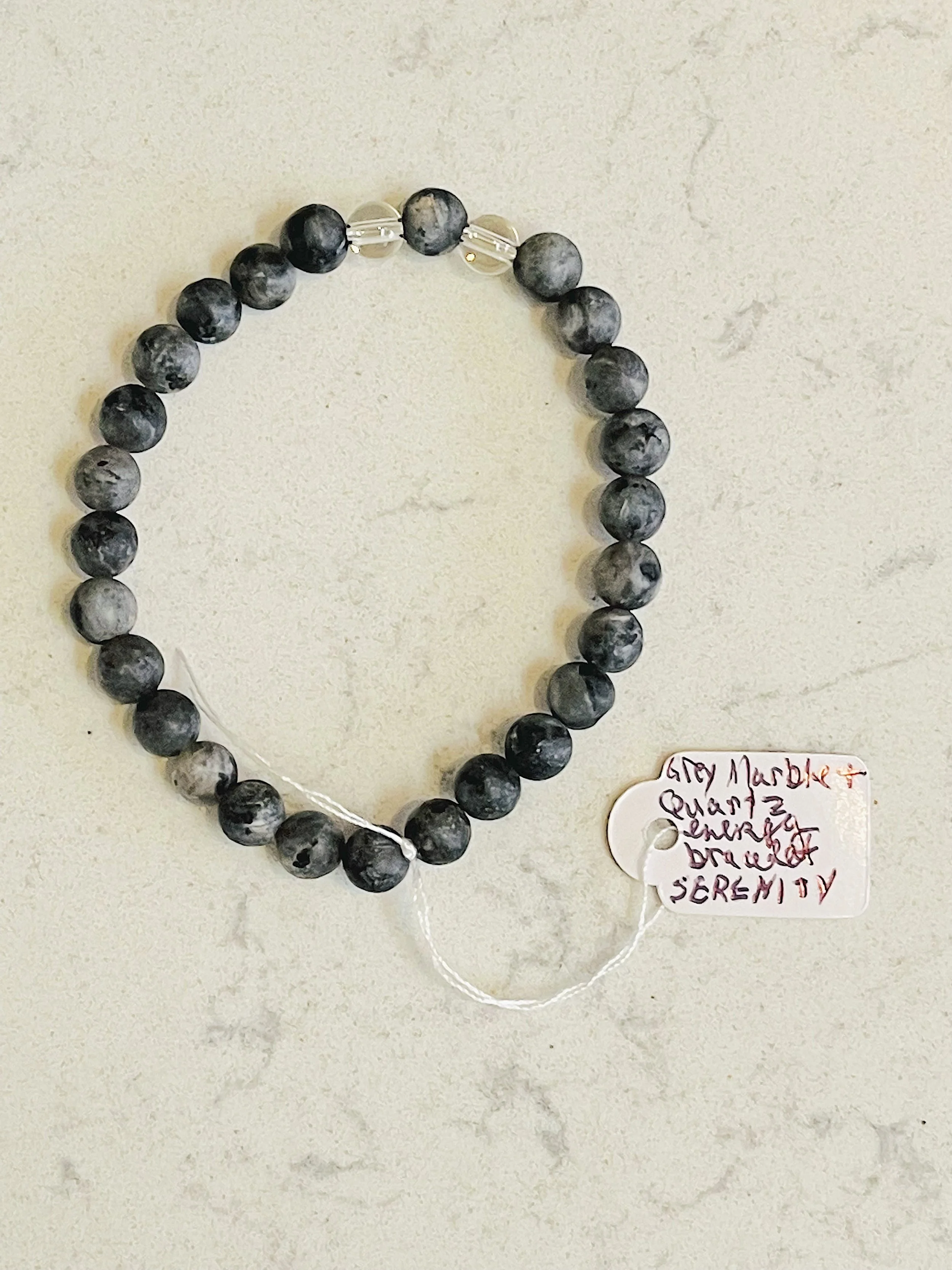 Grey Marble and quartz energy bracelet.jpg